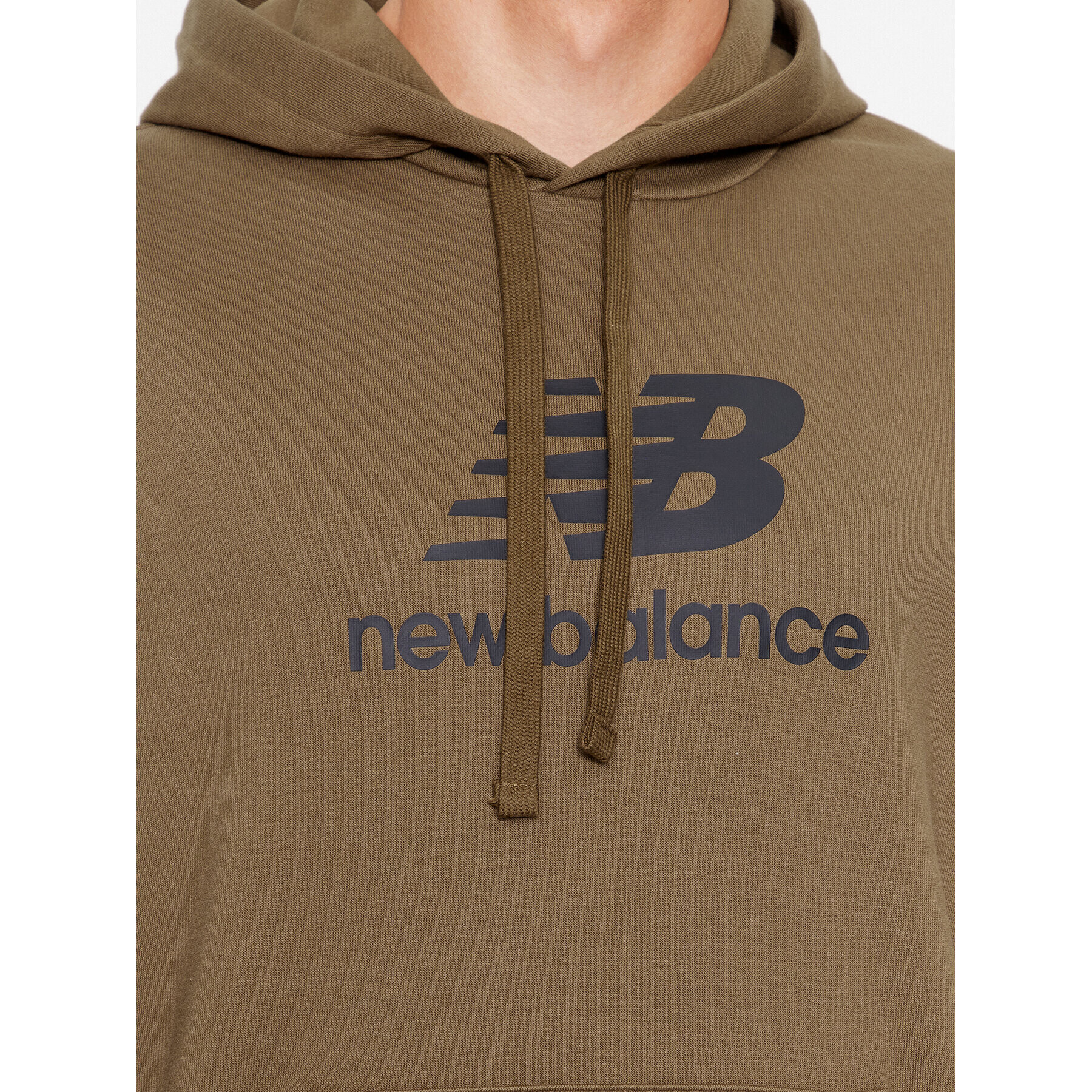 New Balance Bluză Essentials Stacked Logo French Terry Hoodie MT31537 Maro Regular Fit - Pled.ro