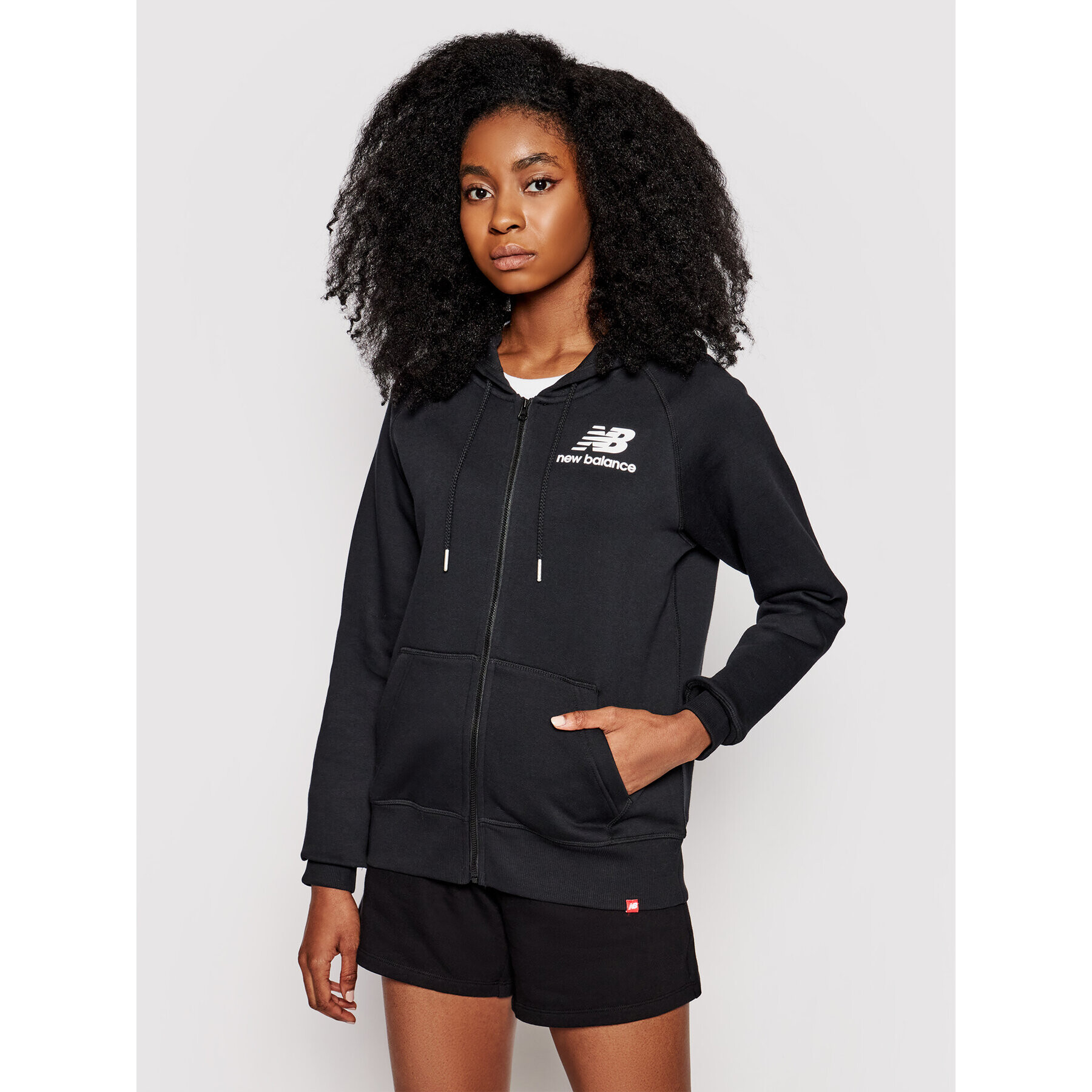 New Balance Bluză Essentials WJ03535 Negru Relaxed Fit - Pled.ro