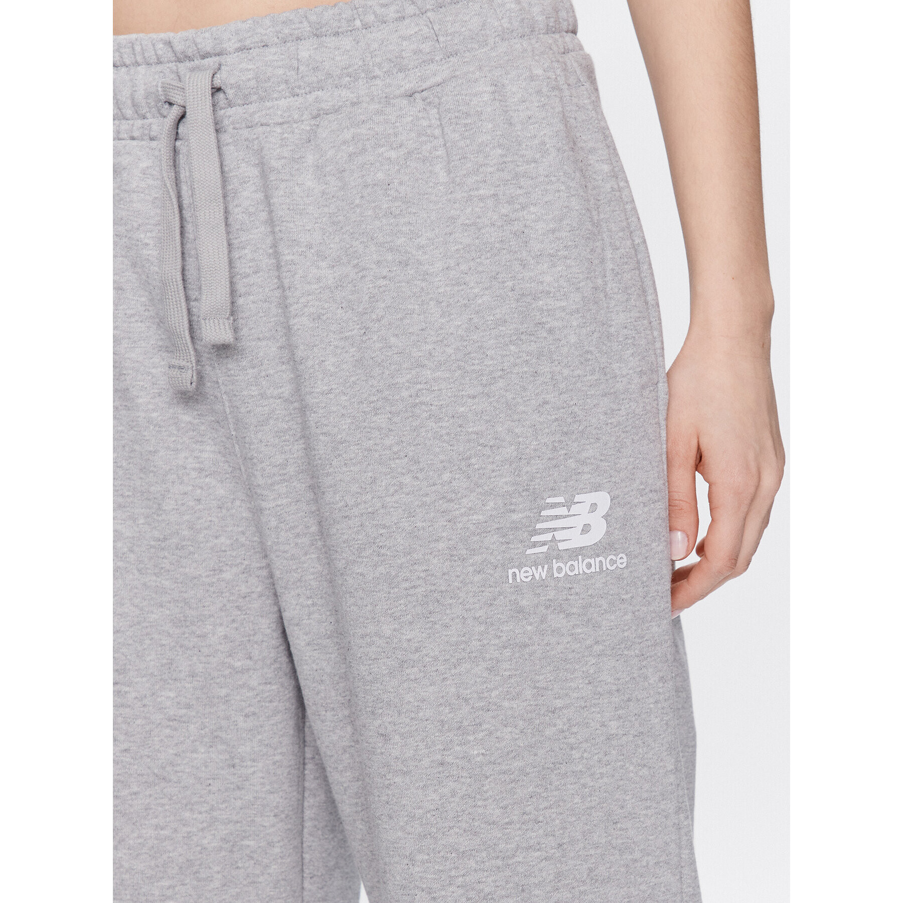 New Balance Pantaloni trening Essentials Stacked Logo French Terry WP31516 Gri Relaxed Fit - Pled.ro