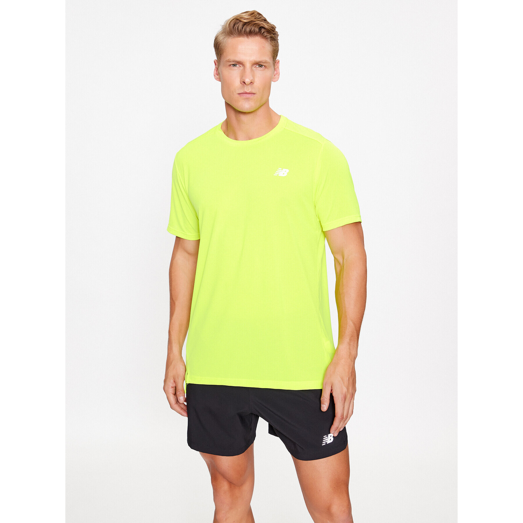 New Balance Tricou Accelerate Short Sleeve MT23222 Verde Regular Fit - Pled.ro