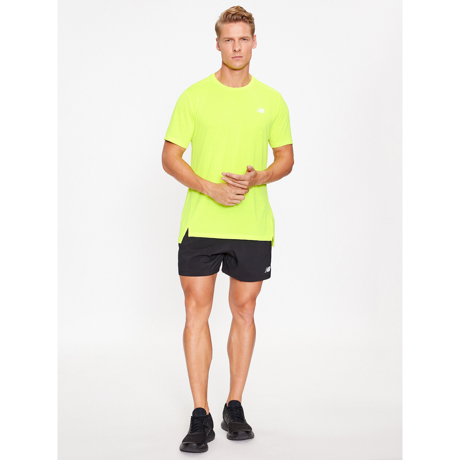 New Balance Tricou Accelerate Short Sleeve MT23222 Verde Regular Fit - Pled.ro