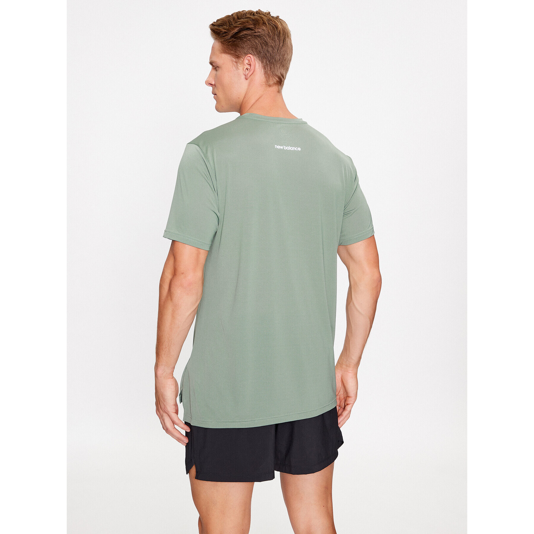 New Balance Tricou Accelerate Short Sleeve MT23222 Verde Regular Fit - Pled.ro