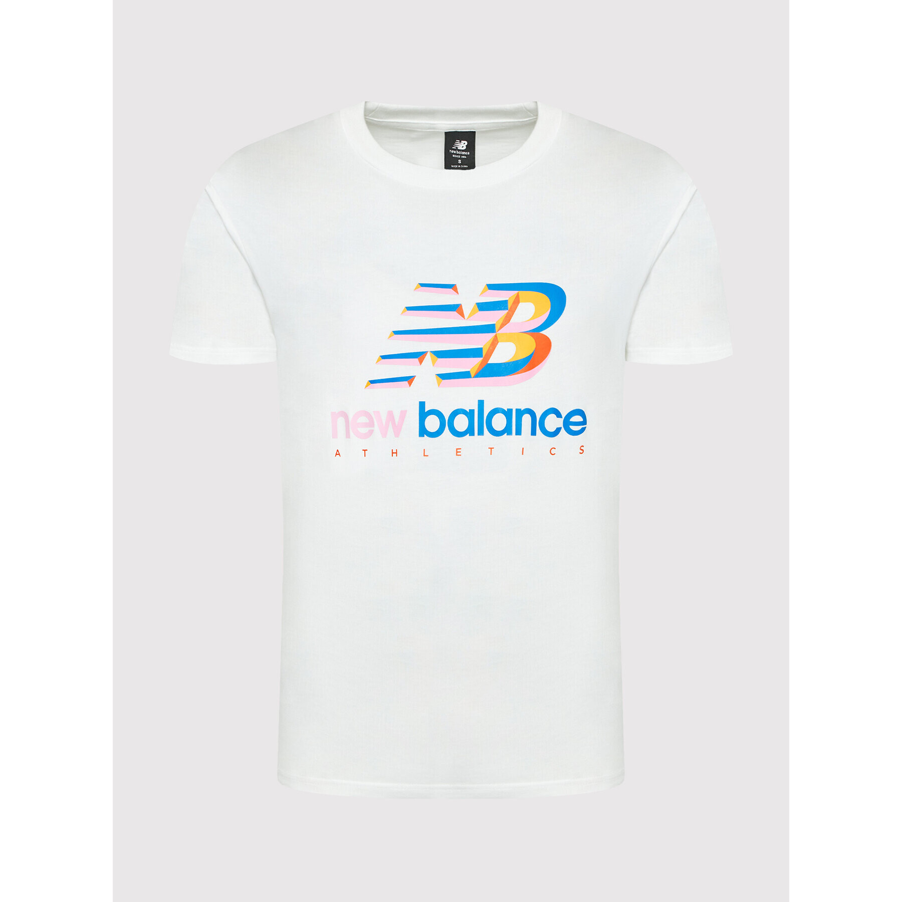 New Balance Tricou At Amp Logo MT21503 Alb Oversize - Pled.ro