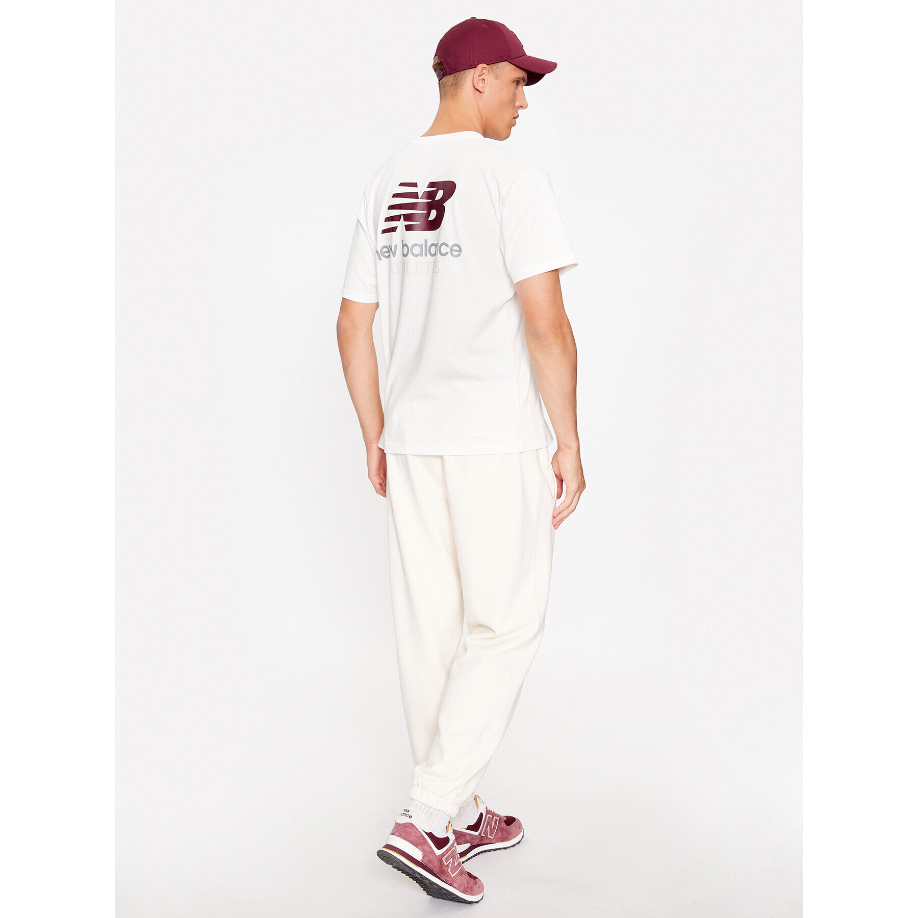 New Balance Tricou Athletics Remastered Graphic Cotton Jersey Short Sleeve T-shirt MT31504 Alb Regular Fit - Pled.ro