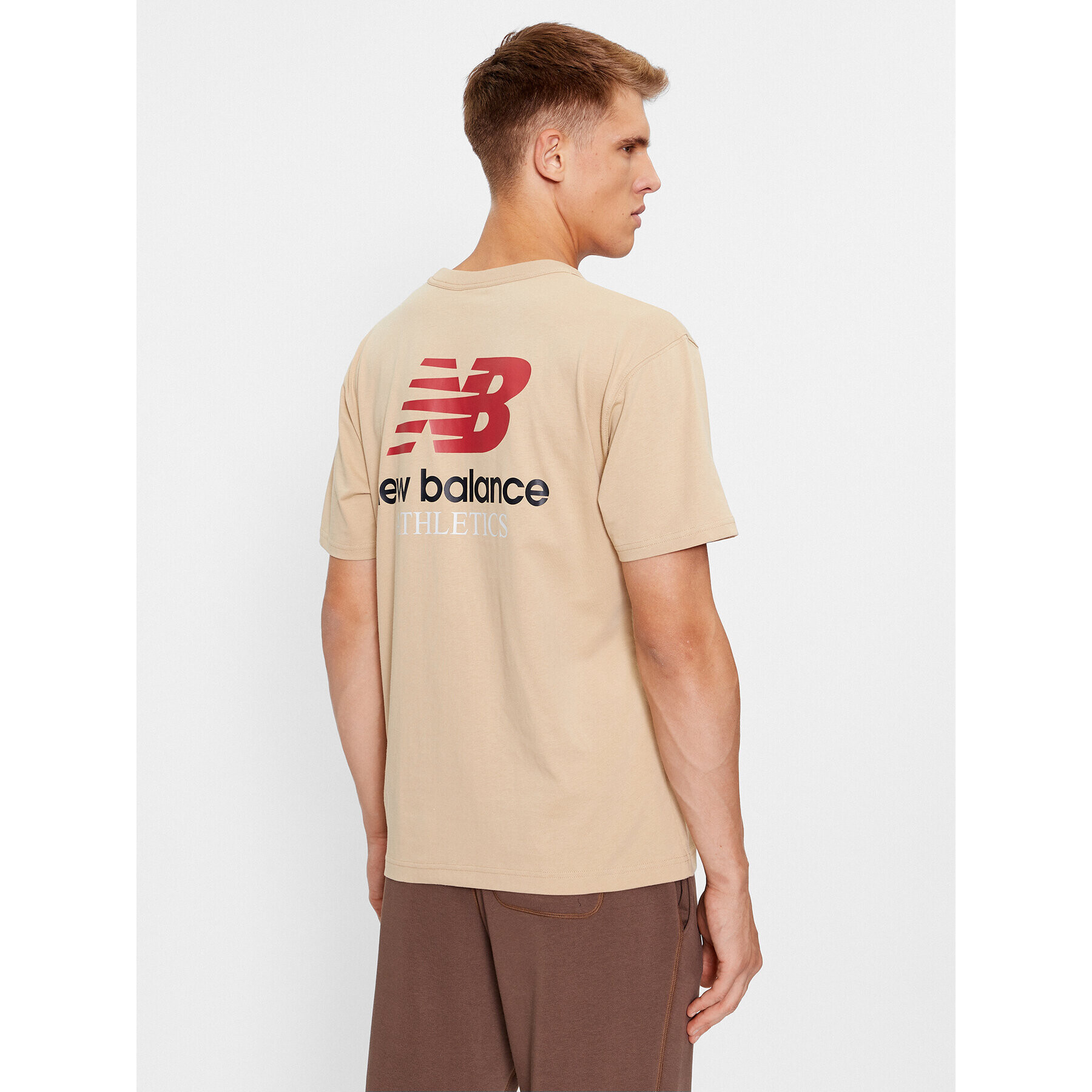 New Balance Tricou Athletics Remastered Graphic Cotton Jersey Short Sleeve T-shirt MT31504 Maro Regular Fit - Pled.ro