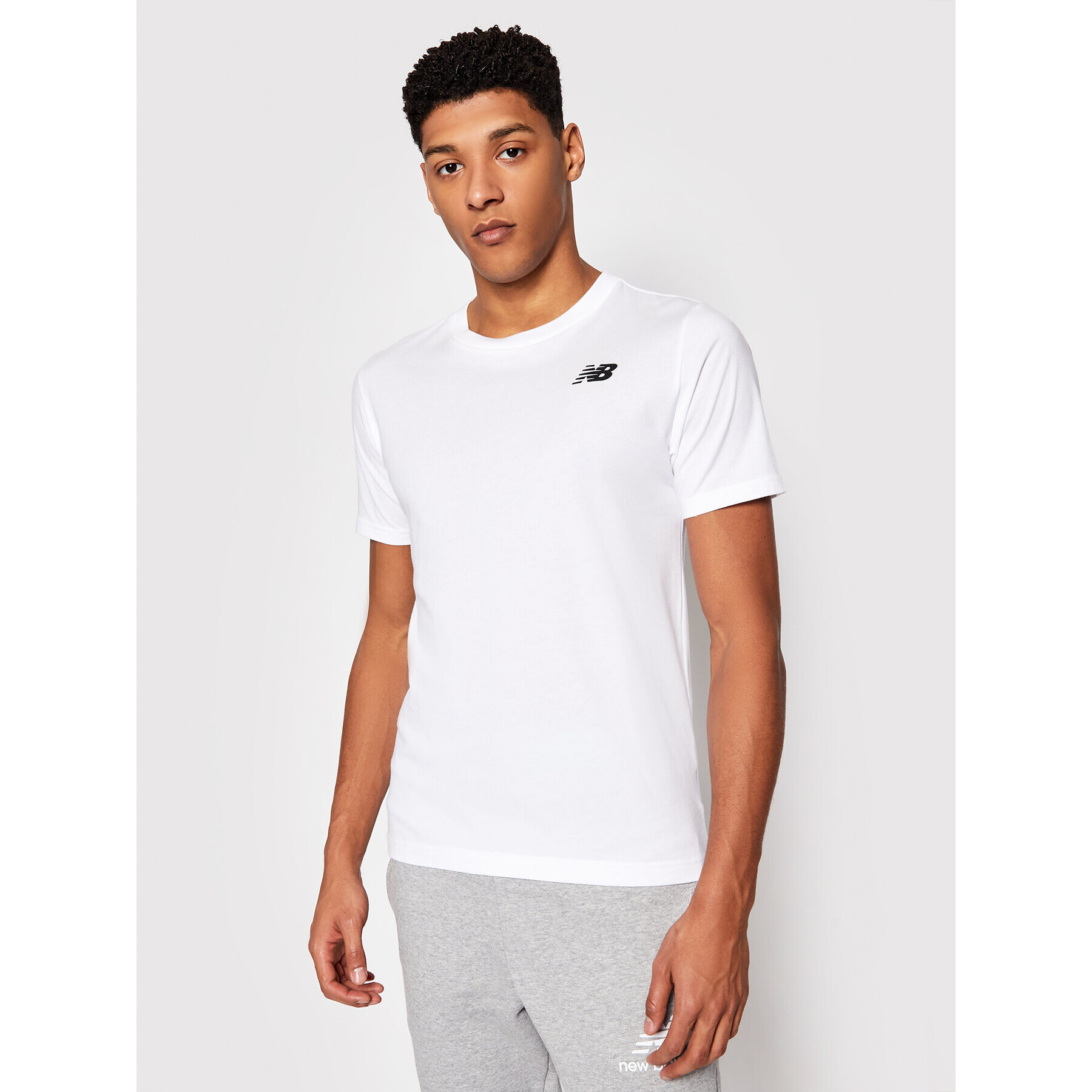 New Balance Tricou Classic Arch NBMT1198 Alb Slim Fit - Pled.ro