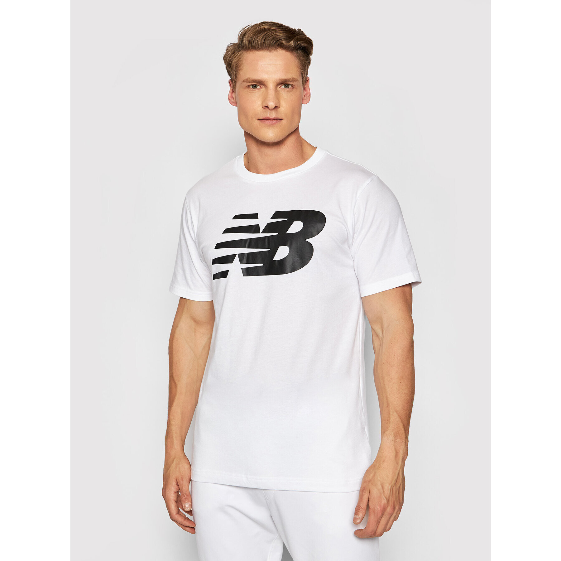 New Balance Tricou Classics Tee MT03919 Alb Athletic Fit - Pled.ro