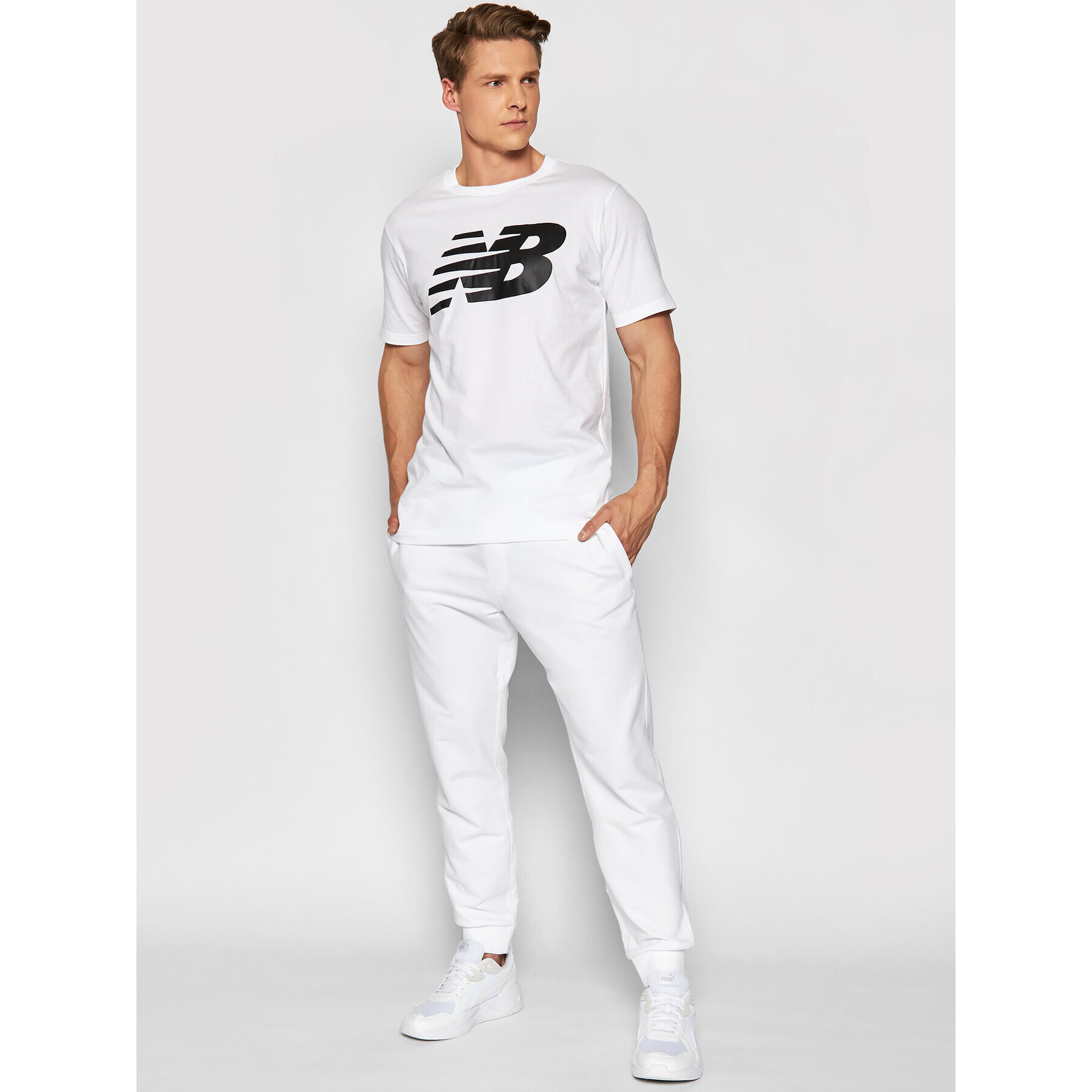 New Balance Tricou Classics Tee MT03919 Alb Athletic Fit - Pled.ro