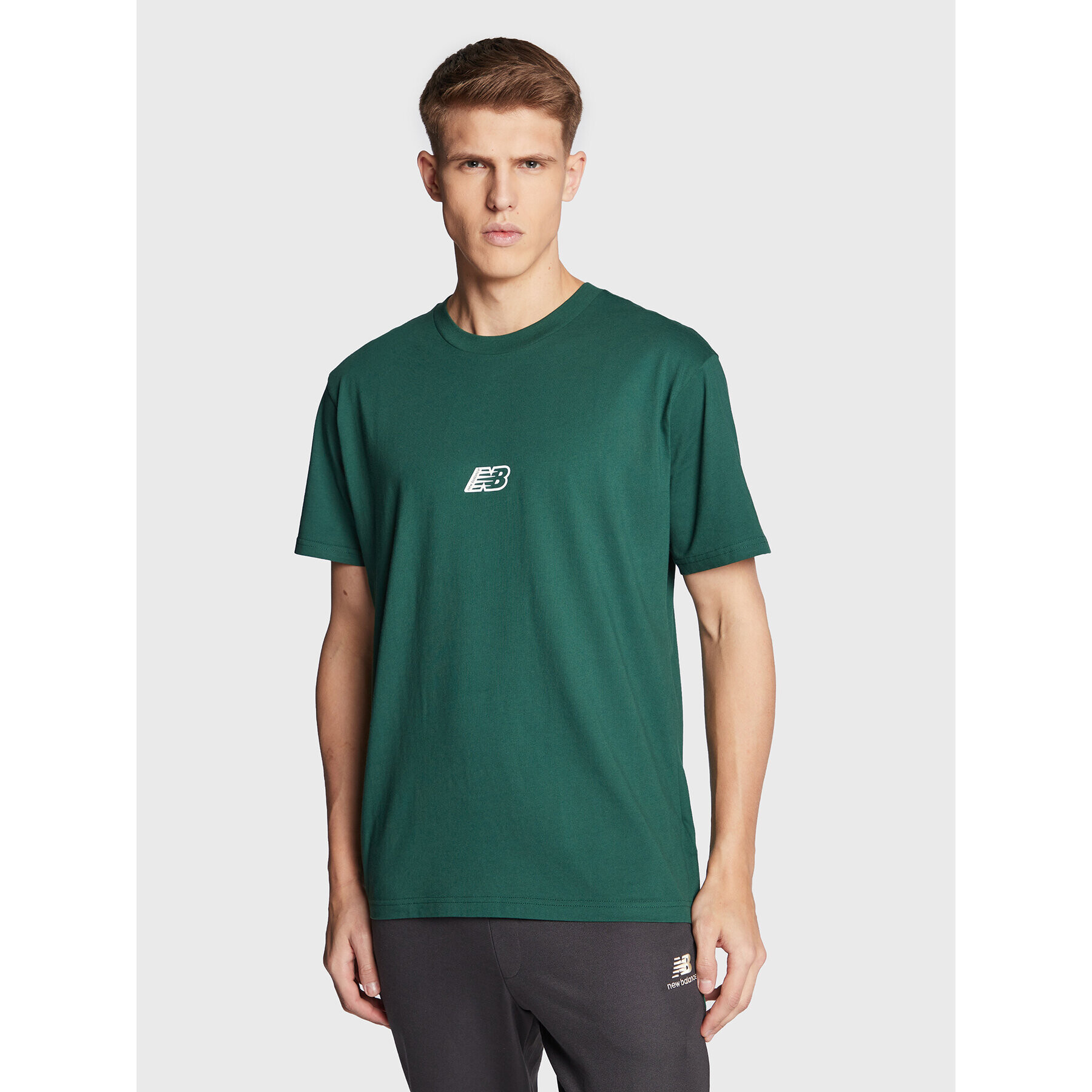 New Balance Tricou Essentials Graphic MT23514 Verde Relaxed Fit - Pled.ro