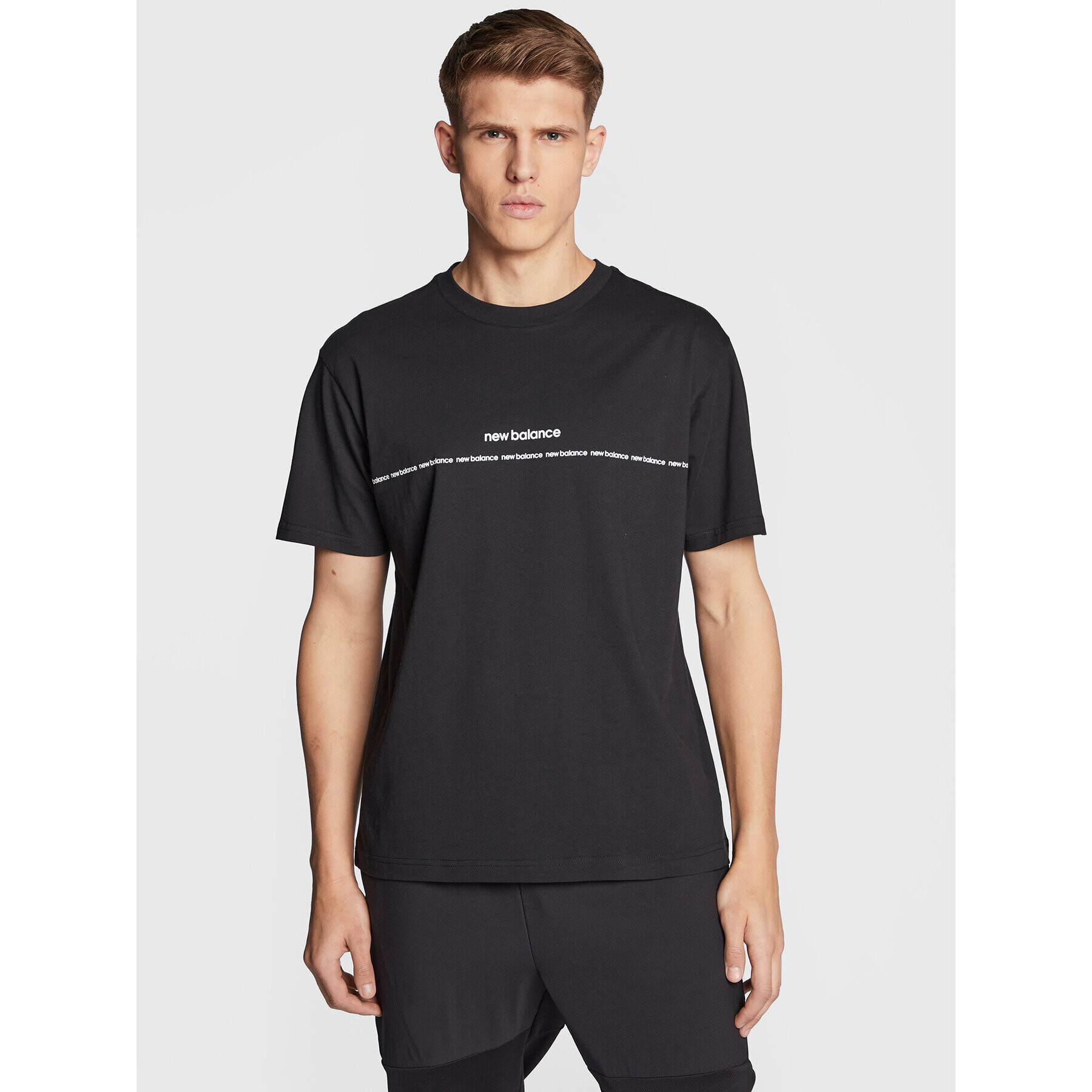 New Balance Tricou Essentials Graphic MT23517 Negru Relaxed Fit - Pled.ro