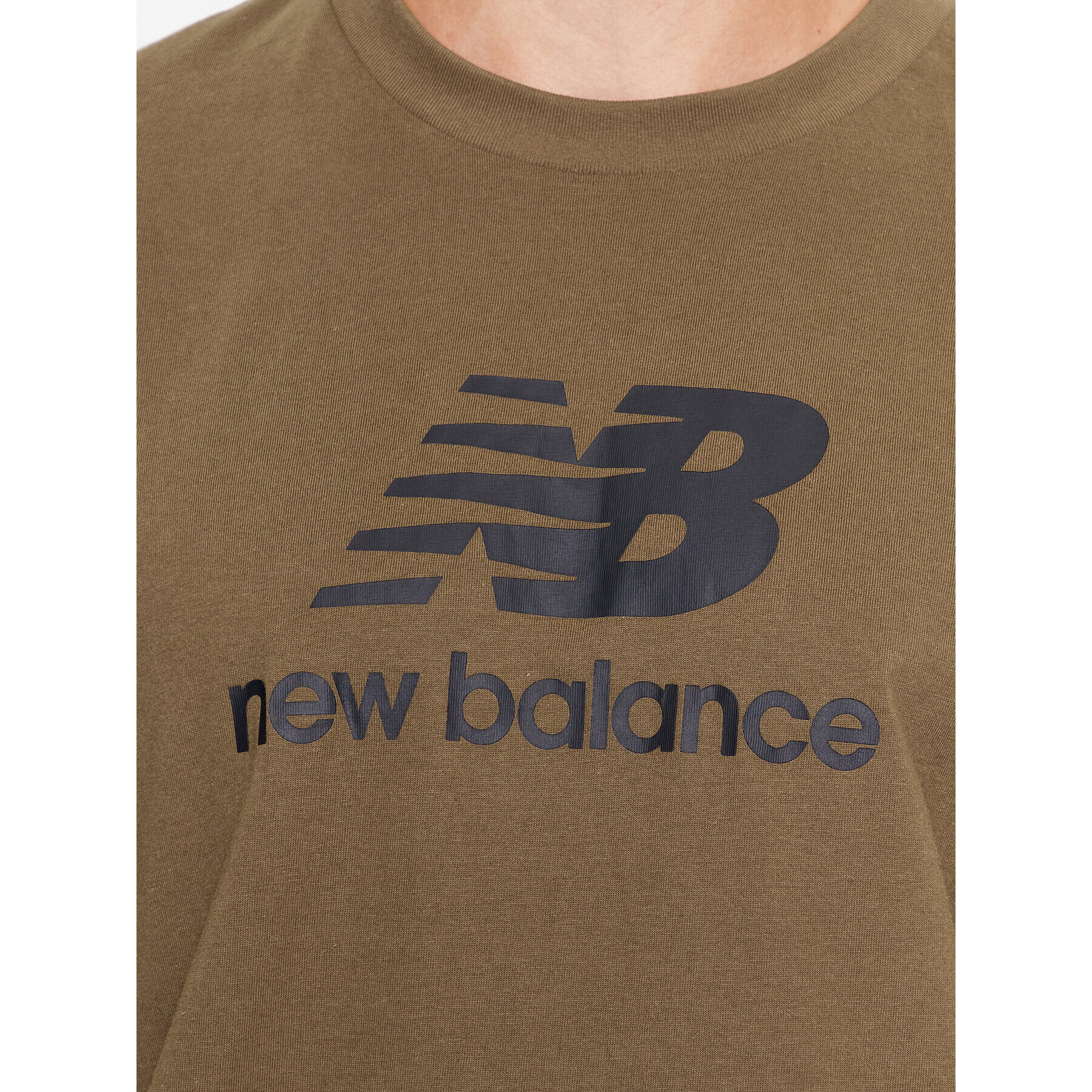 New Balance Tricou Essentials Stacked Logo Cotton Jersey Short Sleeve T-shirt MT31541 Maro Regular Fit - Pled.ro