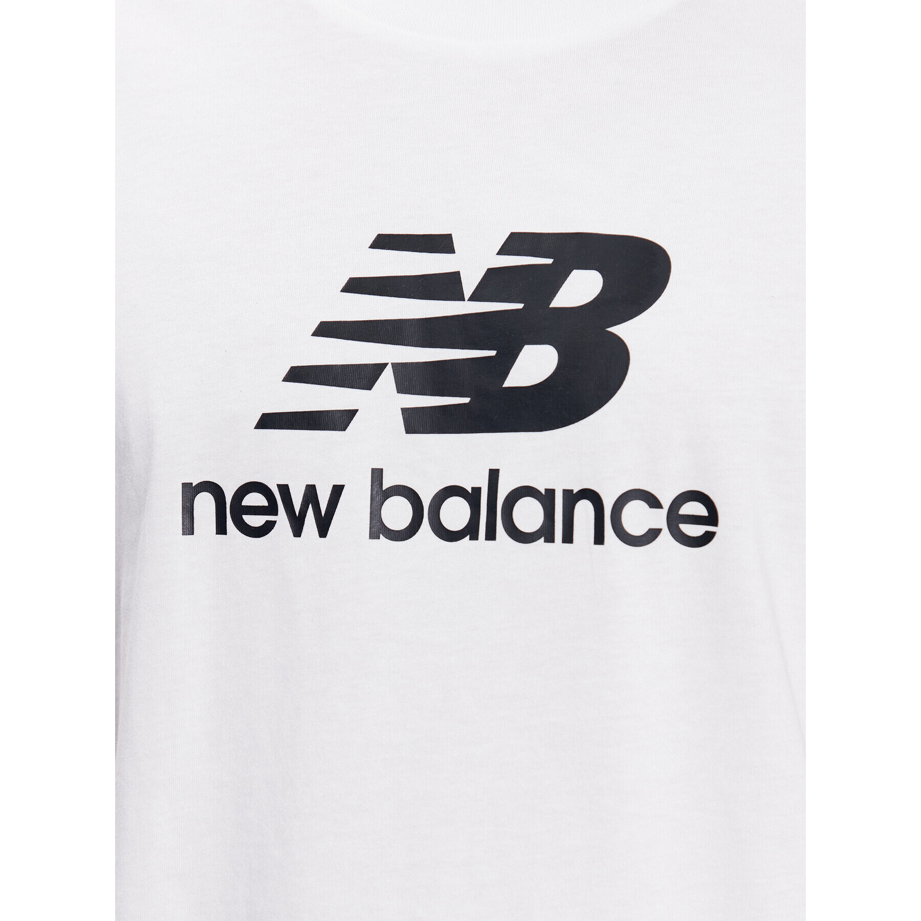 New Balance Tricou Essentials Stacked Logo MT31541 Alb Relaxed Fit - Pled.ro