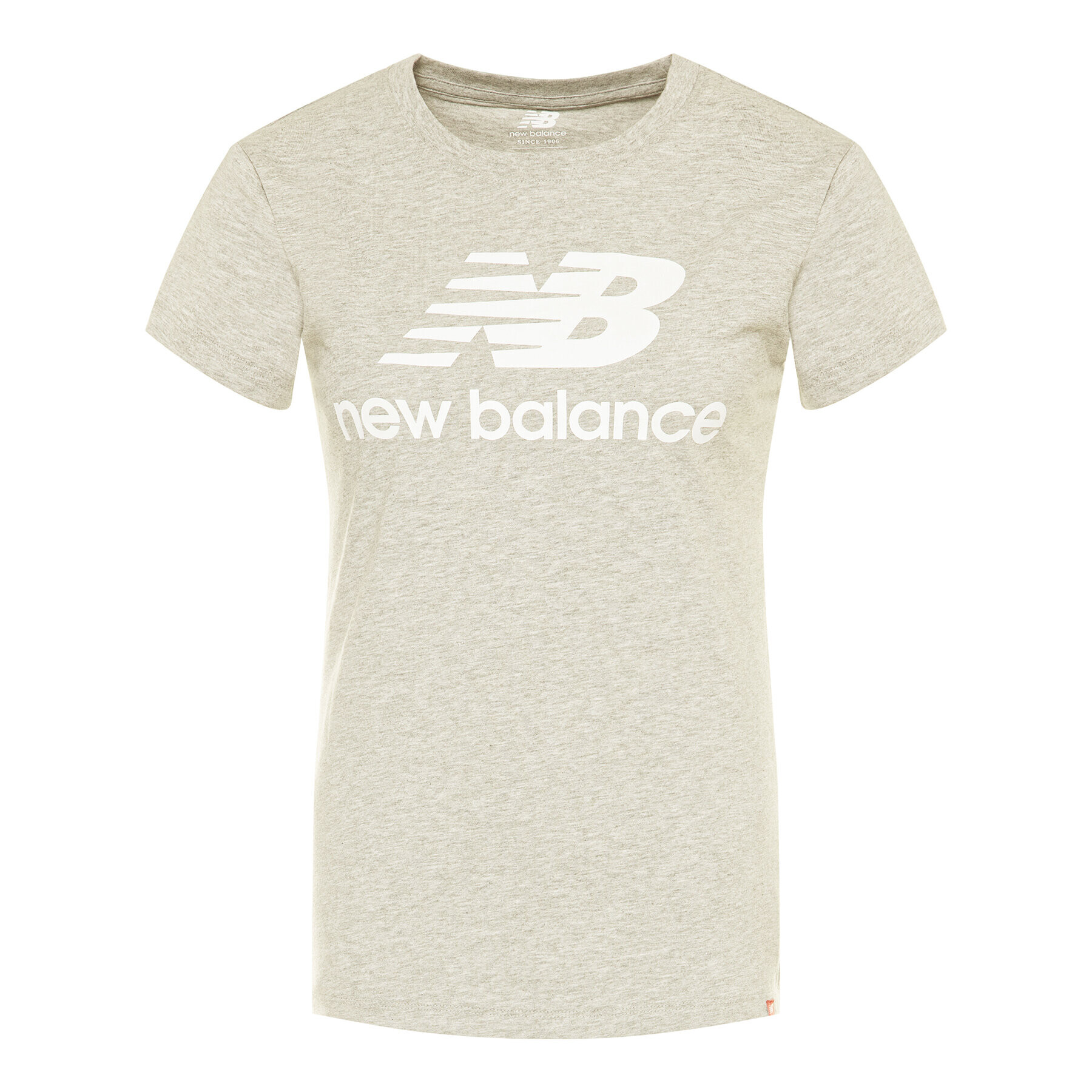 New Balance Tricou Essentials Stacked Logo Tee WT91546 Gri Athletic Fit - Pled.ro