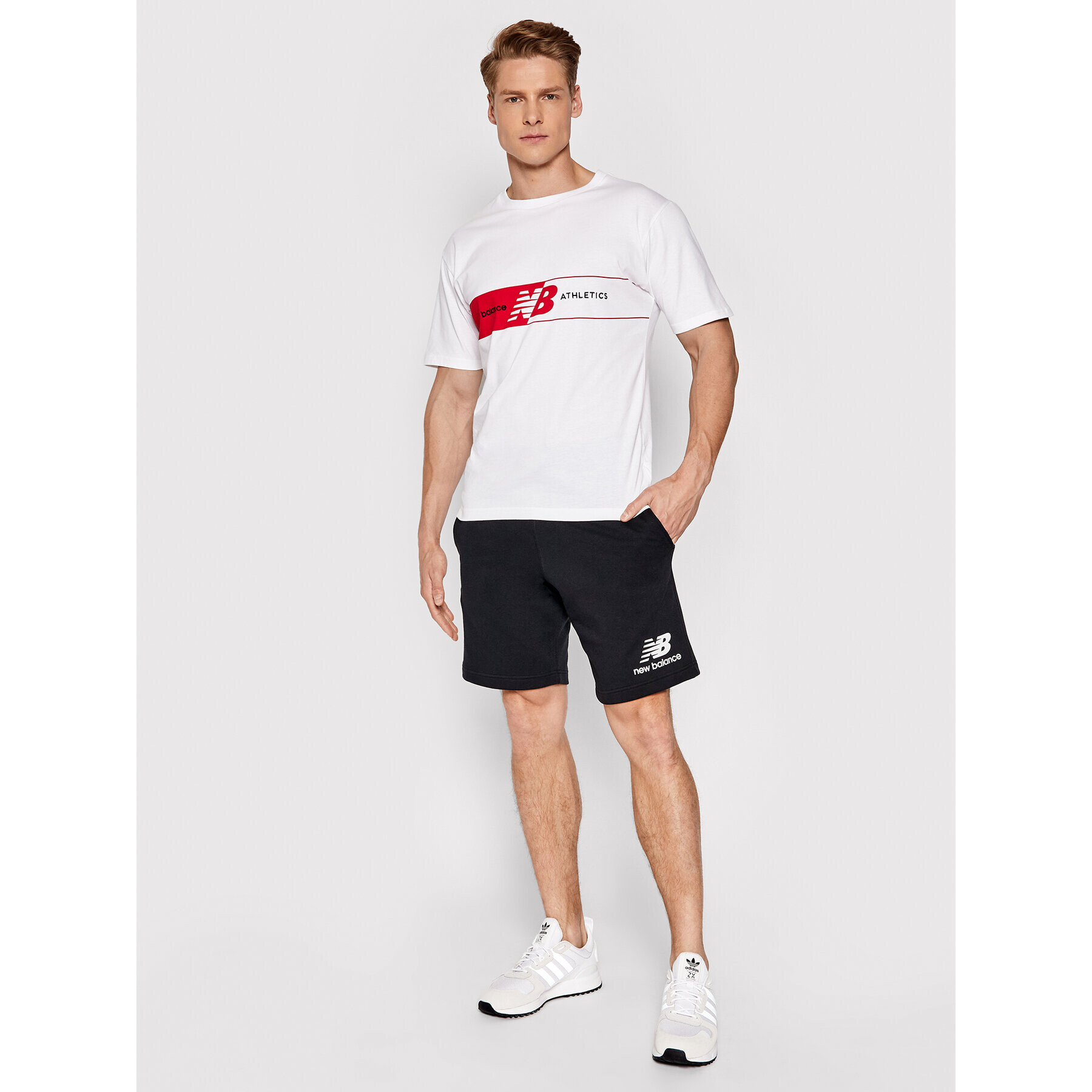 New Balance Tricou MT01510 Alb Relaxed Fit - Pled.ro