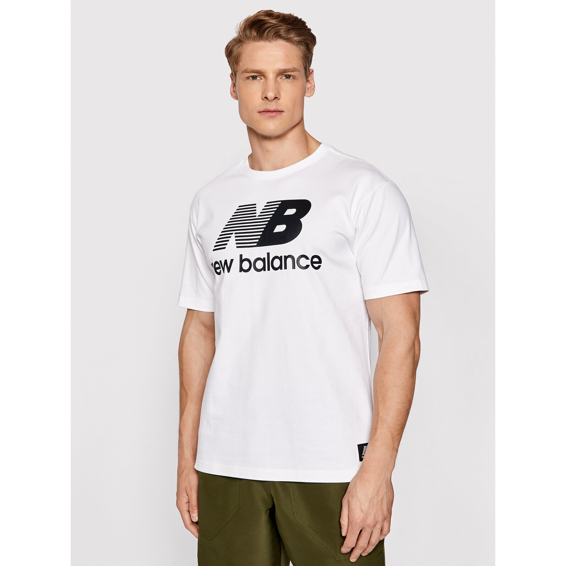 New Balance Tricou MT01518 Alb Relaxed Fit - Pled.ro