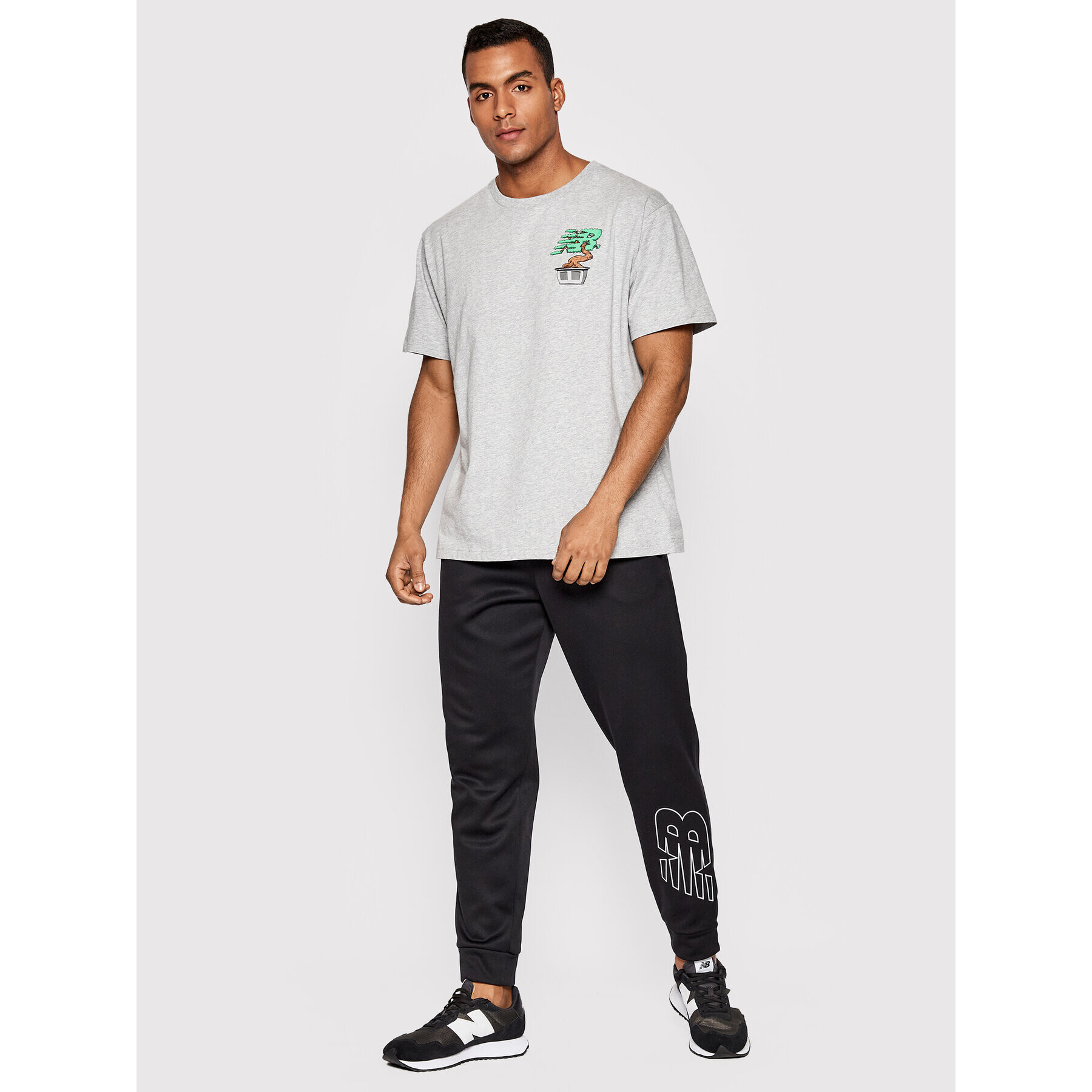 New Balance Tricou MT21567 Gri Relaxed Fit - Pled.ro