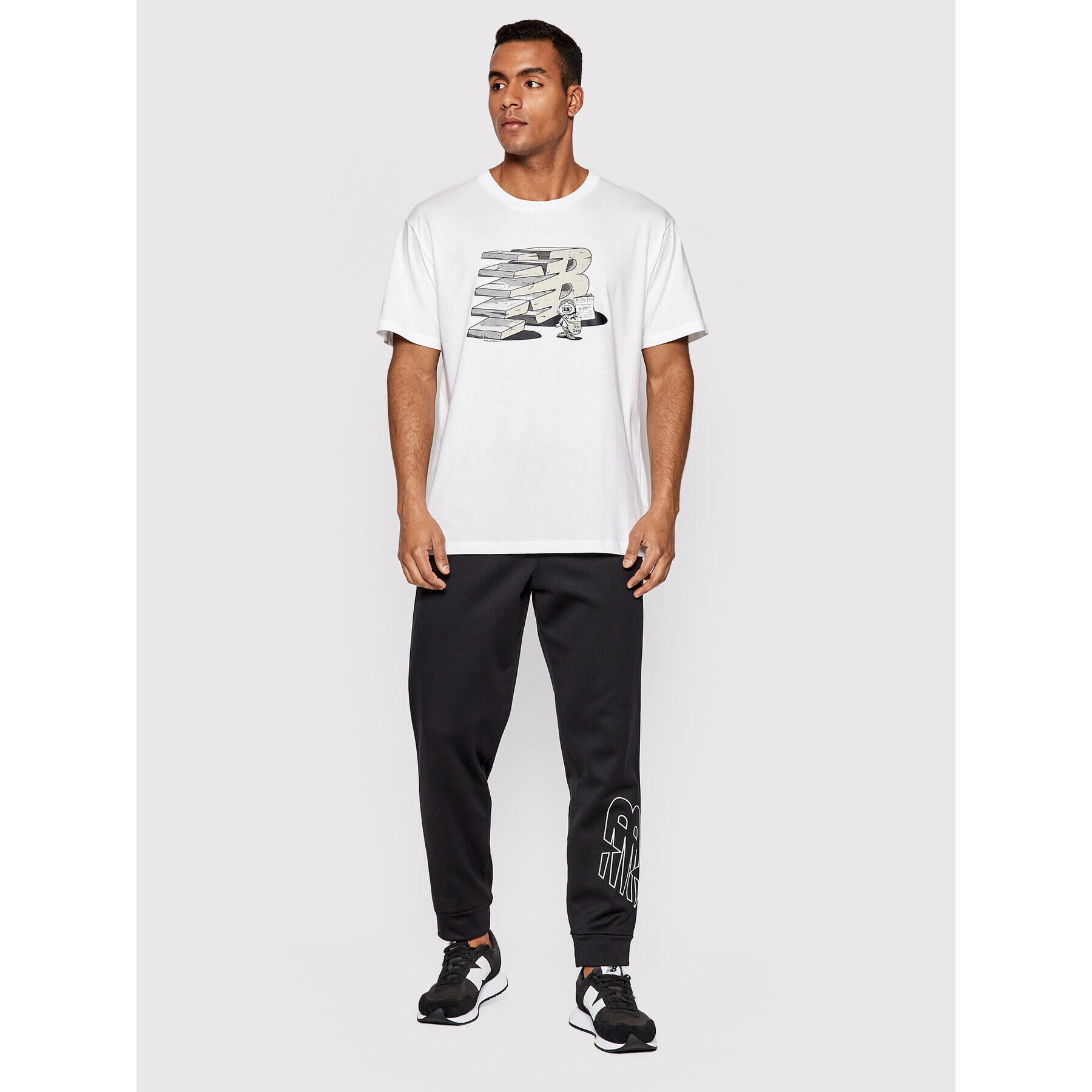 New Balance Tricou MT21568 Alb Relaxed Fit - Pled.ro