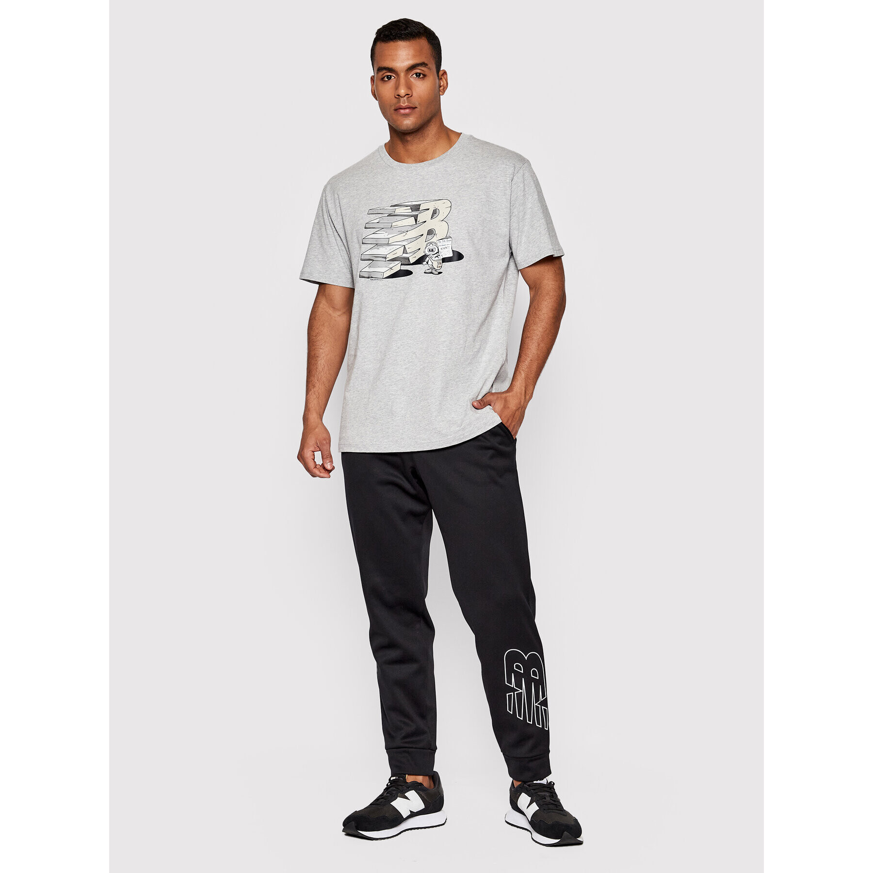 New Balance Tricou MT21568 Gri Relaxed Fit - Pled.ro