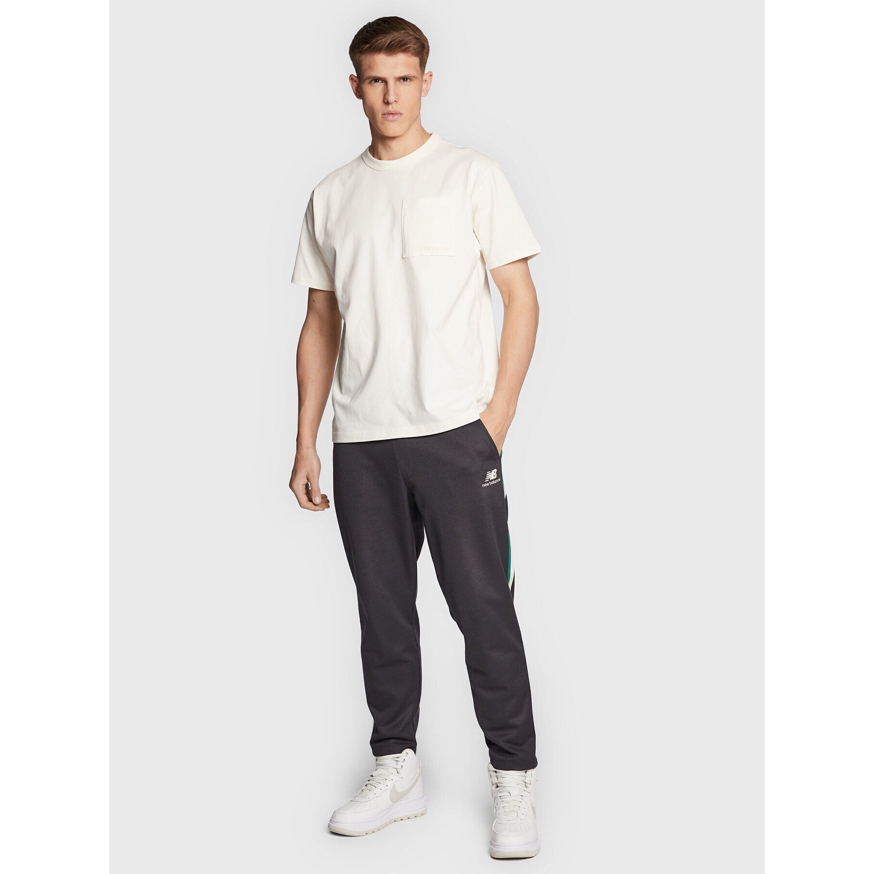 New Balance Tricou MT23567 Écru Relaxed Fit - Pled.ro