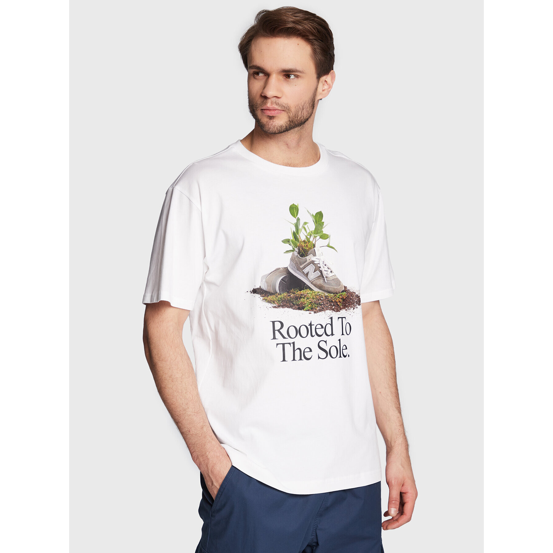 New Balance Tricou MT23570 Alb Relaxed Fit - Pled.ro