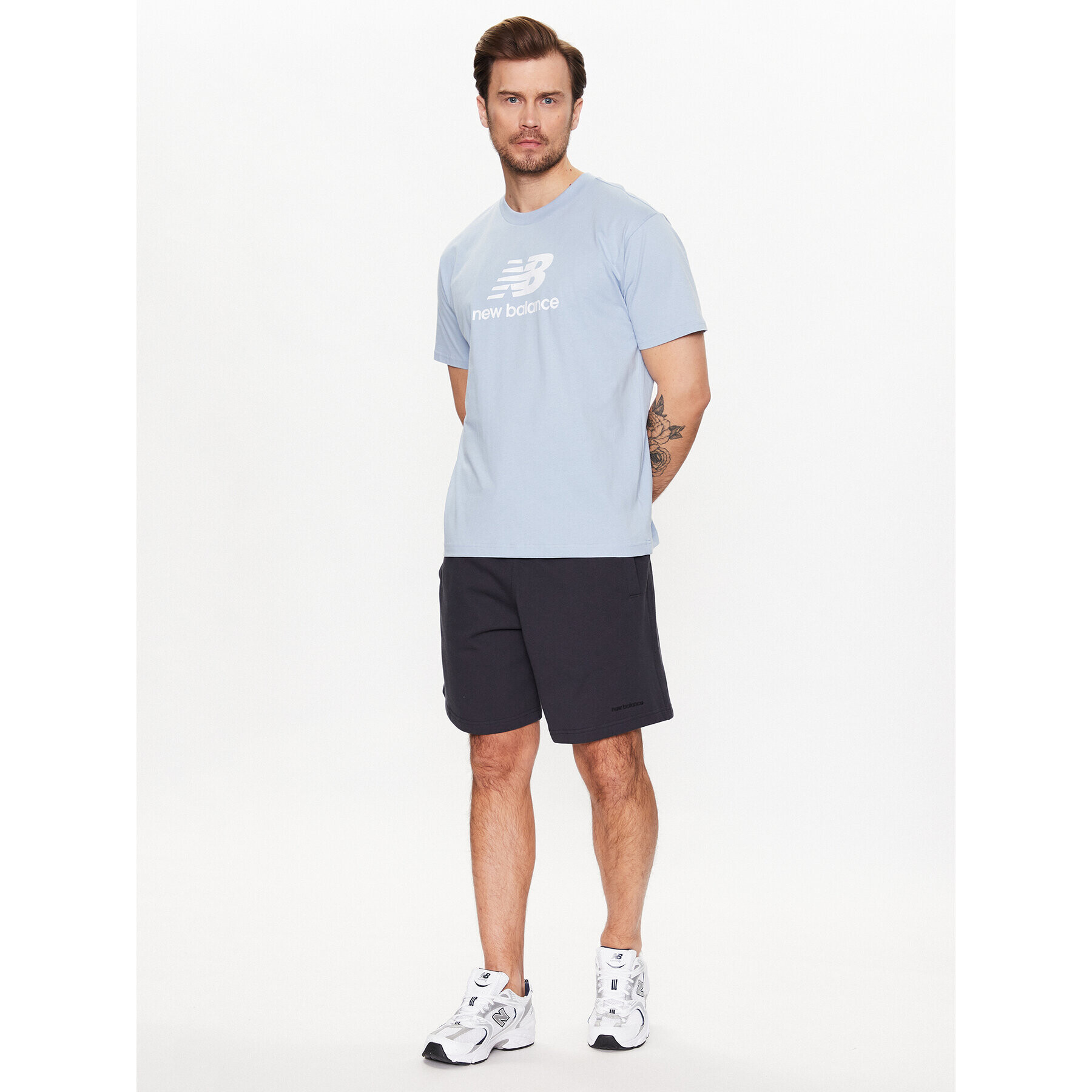 New Balance Tricou MT31541 Albastru Relaxed Fit - Pled.ro