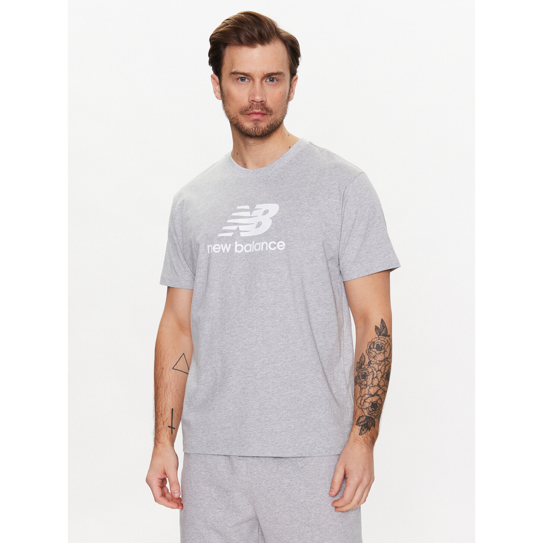 New Balance Tricou MT31541 Gri Relaxed Fit - Pled.ro