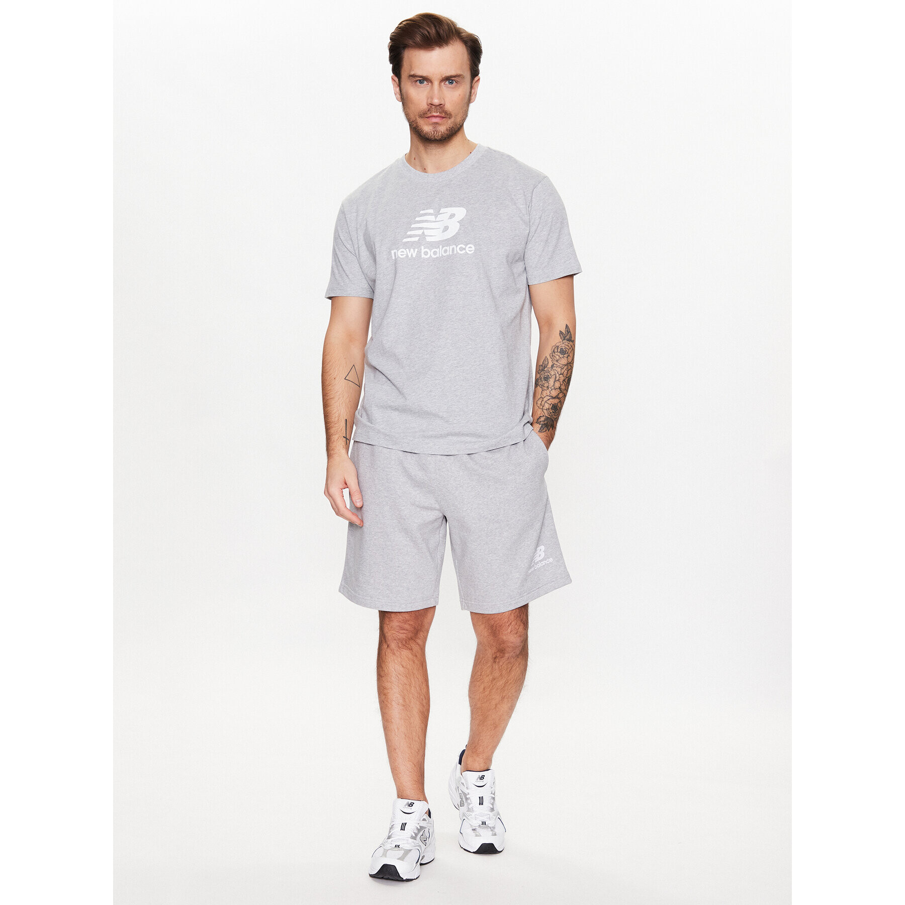 New Balance Tricou MT31541 Gri Relaxed Fit - Pled.ro