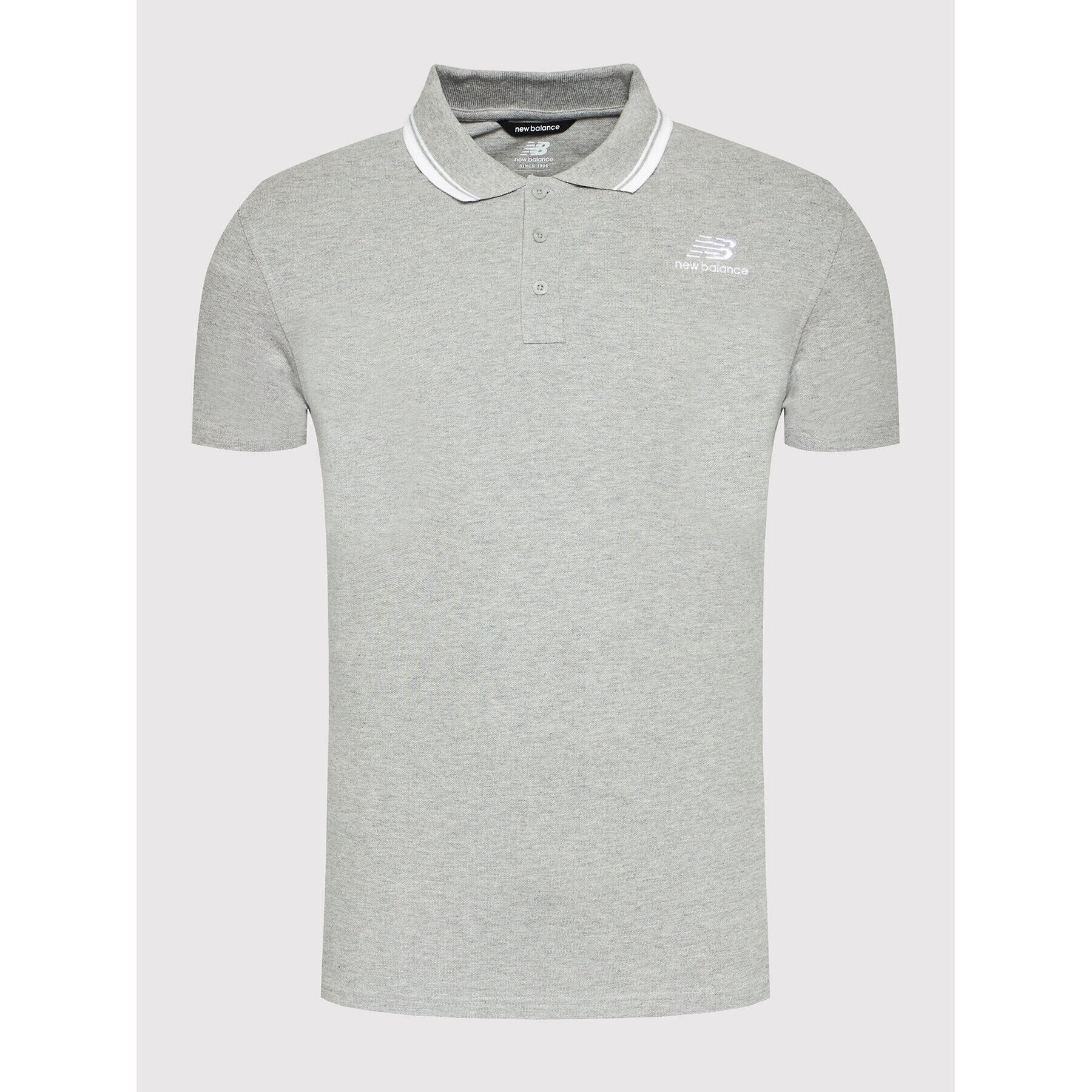 New Balance Tricou polo Classic MT01983 Gri Regular Fit - Pled.ro