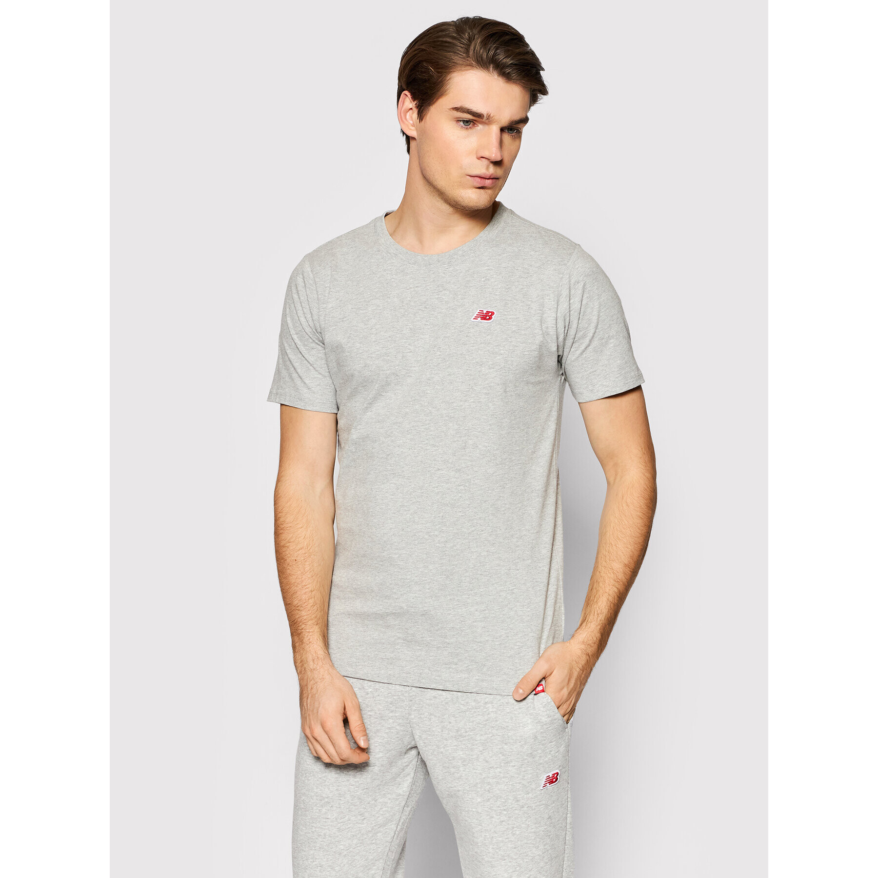 New Balance Tricou Small Pack MT13660 Gri Relaxed Fit - Pled.ro