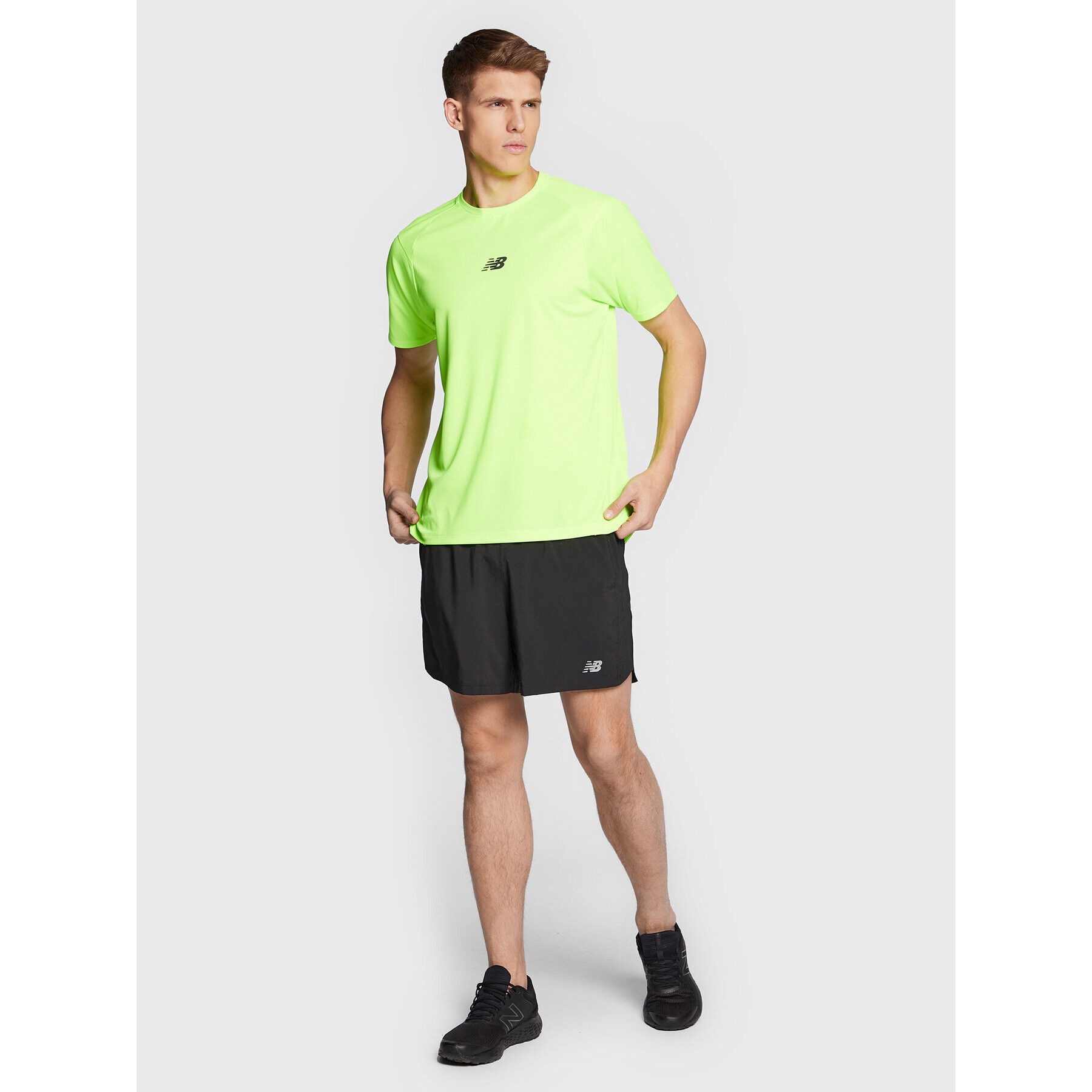 New Balance Tricou tehnic Impact Run MT23277 Verde Athletic Fit - Pled.ro