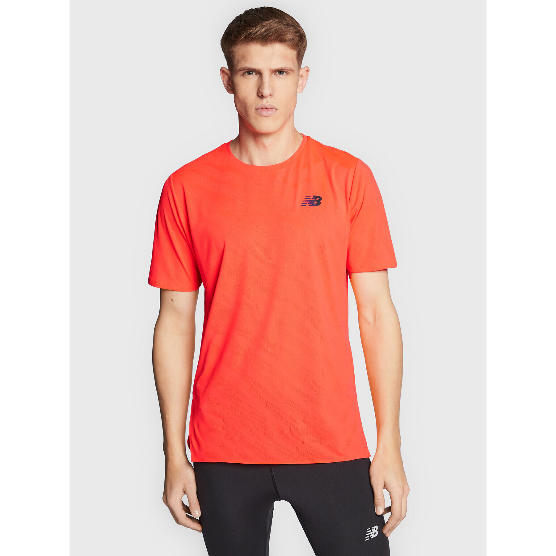 New Balance Tricou tehnic Speed Jacquard MT23281 Portocaliu Athletic Fit - Pled.ro