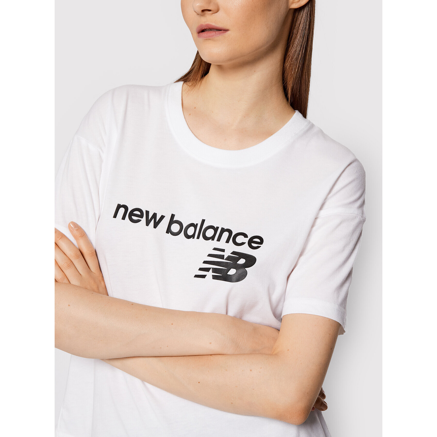 New Balance Tricou WT03805 Alb Relaxed Fit - Pled.ro