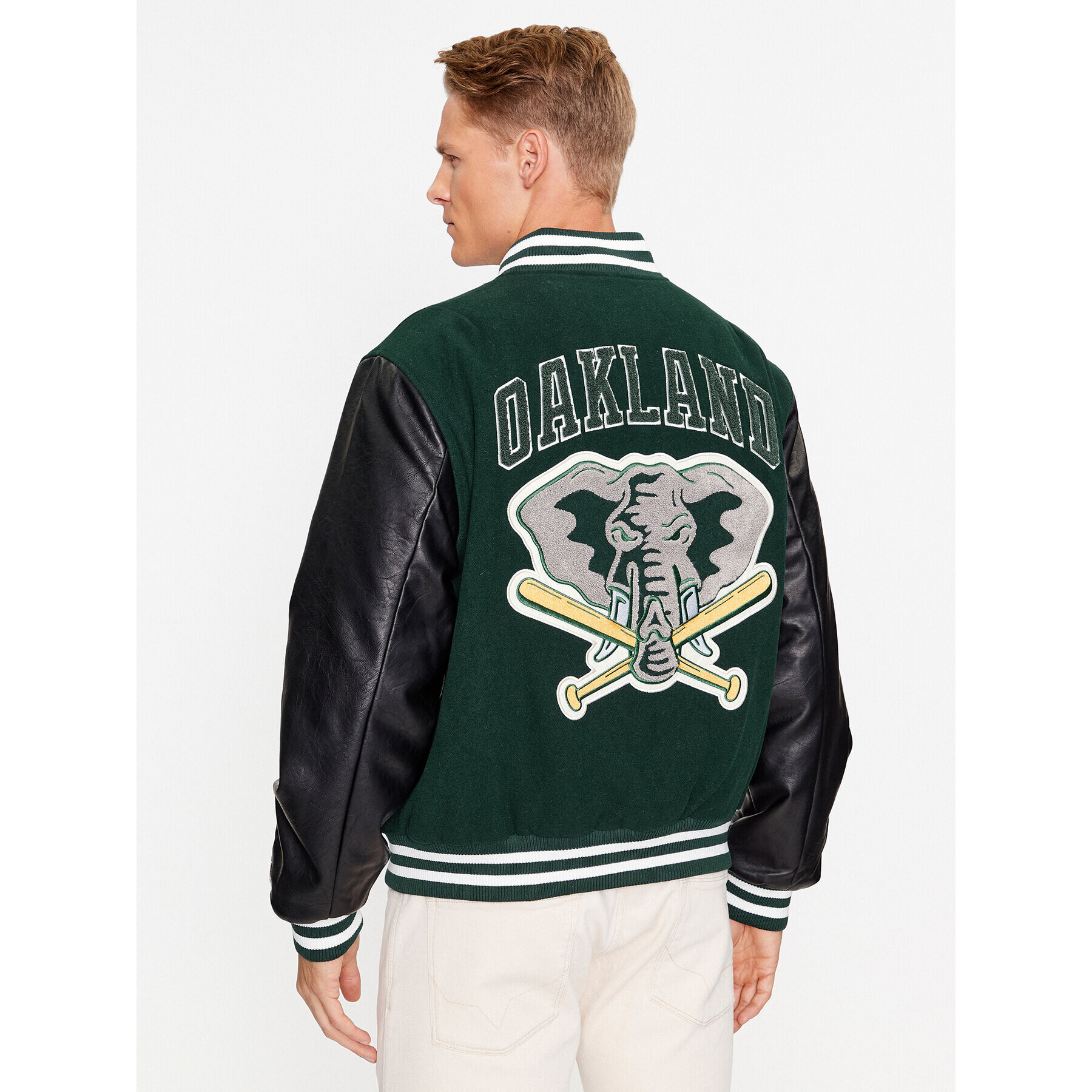 New Era Geacă bomber Large Logo Varsity 60416327 Verde Regular Fit - Pled.ro