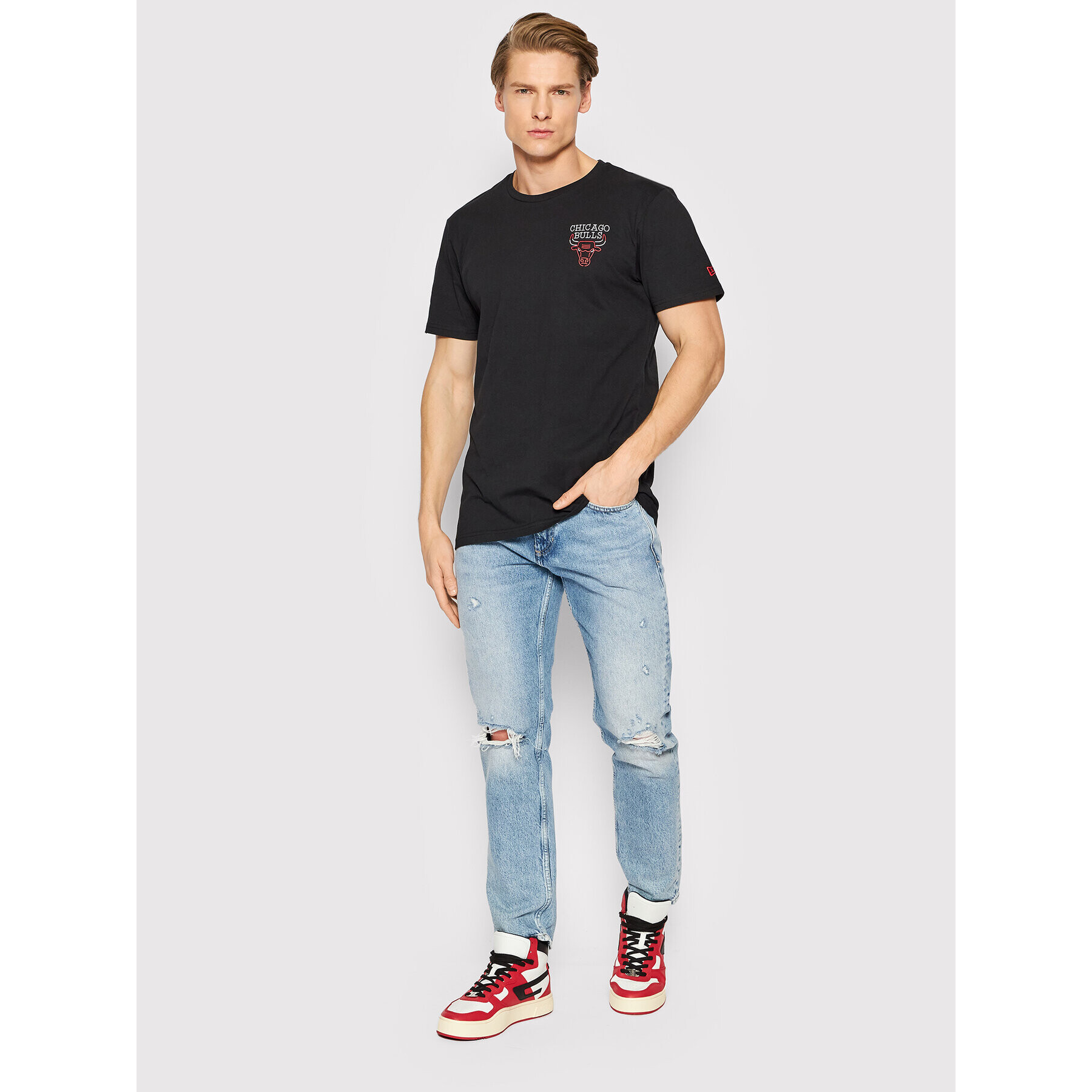 New Era Tricou Chicago Bulls Neon Graphic 12893098 Negru Regular Fit - Pled.ro