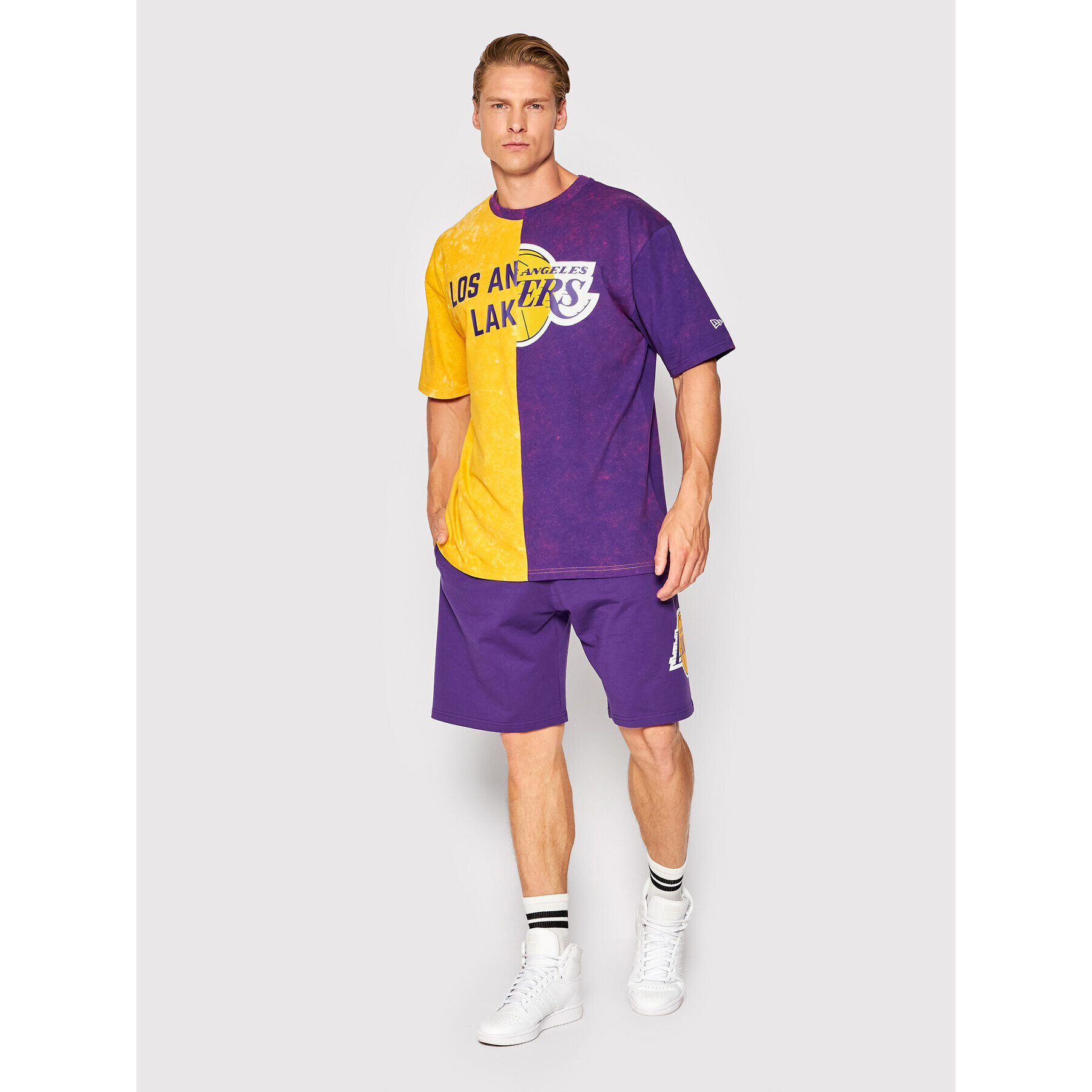 New Era Tricou LA Lakers Split Graphic 13083855 Galben Regular Fit - Pled.ro