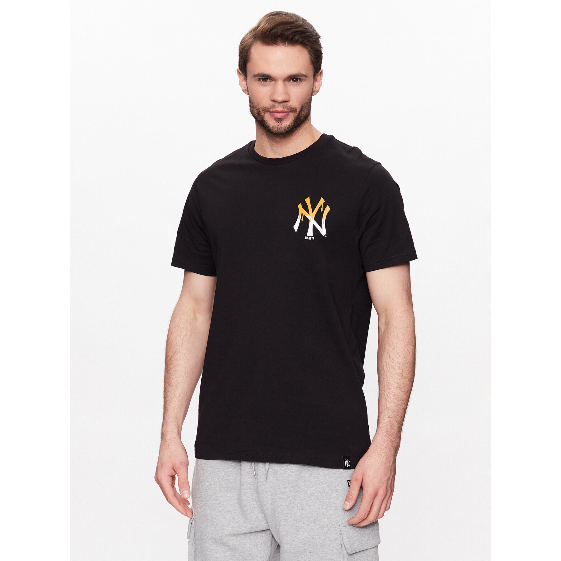 New Era Tricou New York Yankees MLB Drip Logo 60332179 Negru Regular Fit - Pled.ro