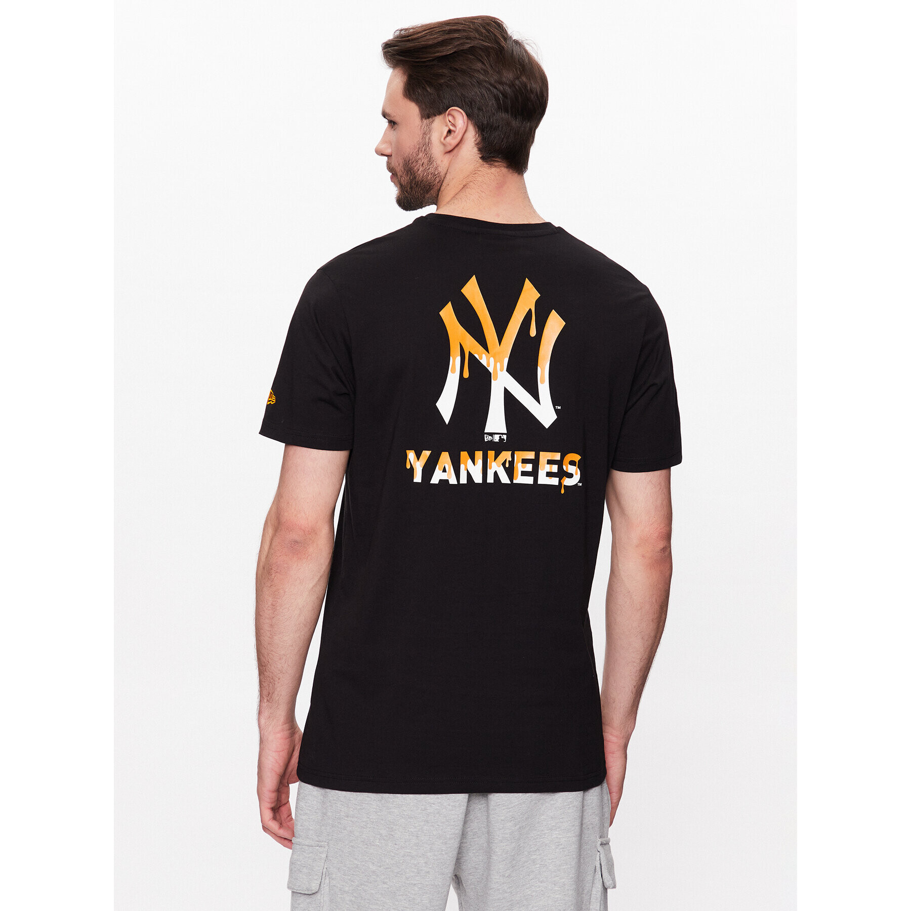 New Era Tricou New York Yankees MLB Drip Logo 60332179 Negru Regular Fit - Pled.ro