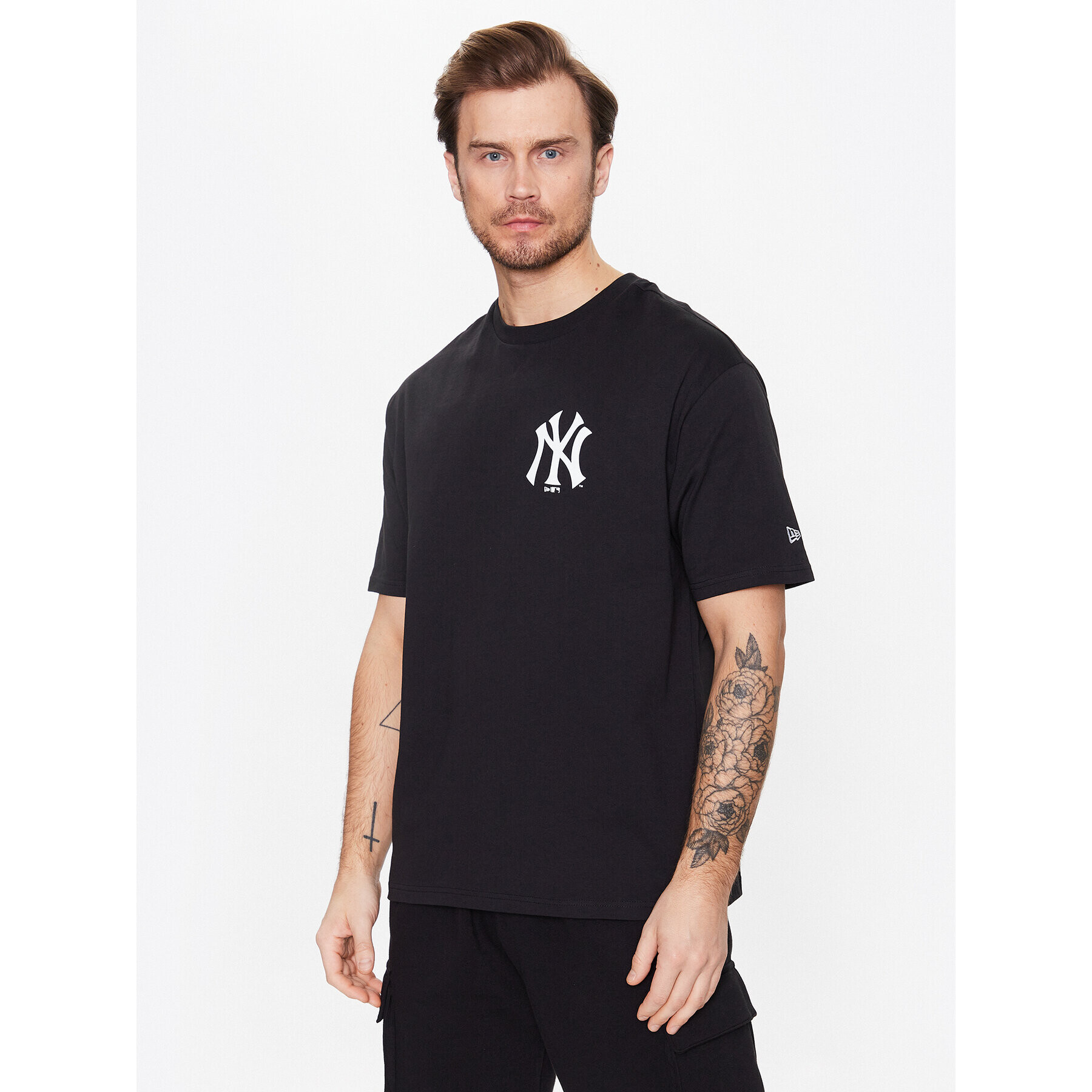 New Era Tricou New York Yankees Mlb Floral Graphic 60332266 Negru Oversize - Pled.ro