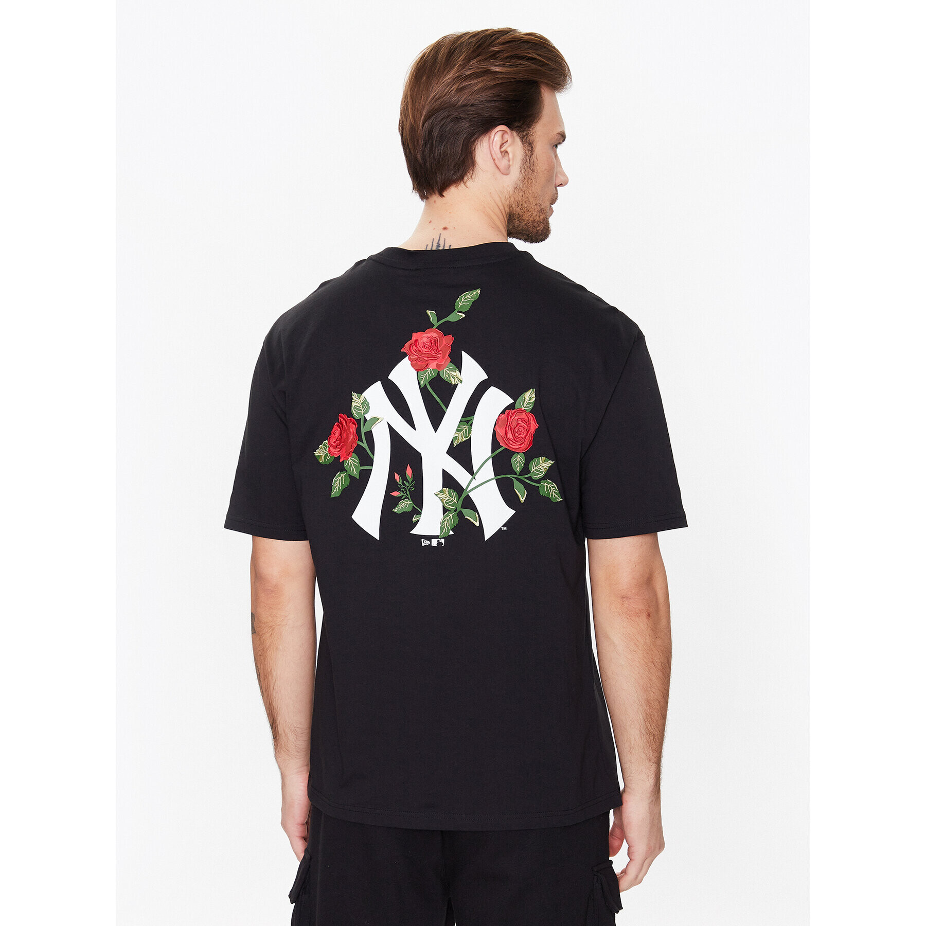 New Era Tricou New York Yankees Mlb Floral Graphic 60332266 Negru Oversize - Pled.ro