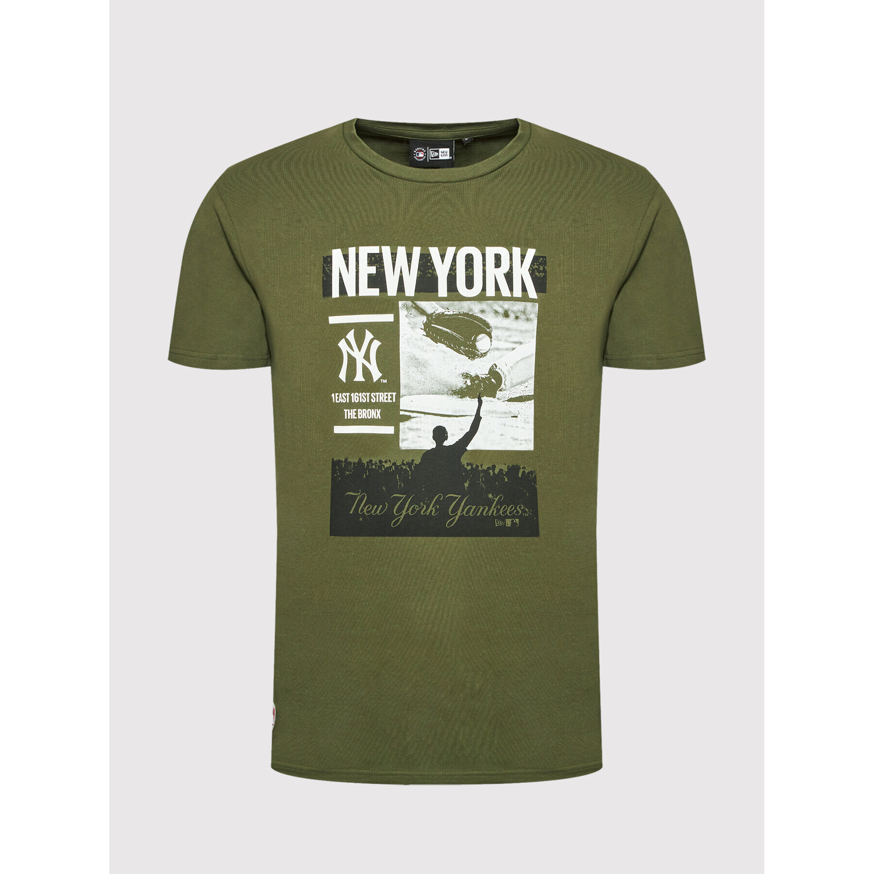 New Era Tricou New York Yankees Photo 12893120 Verde Regular Fit - Pled.ro