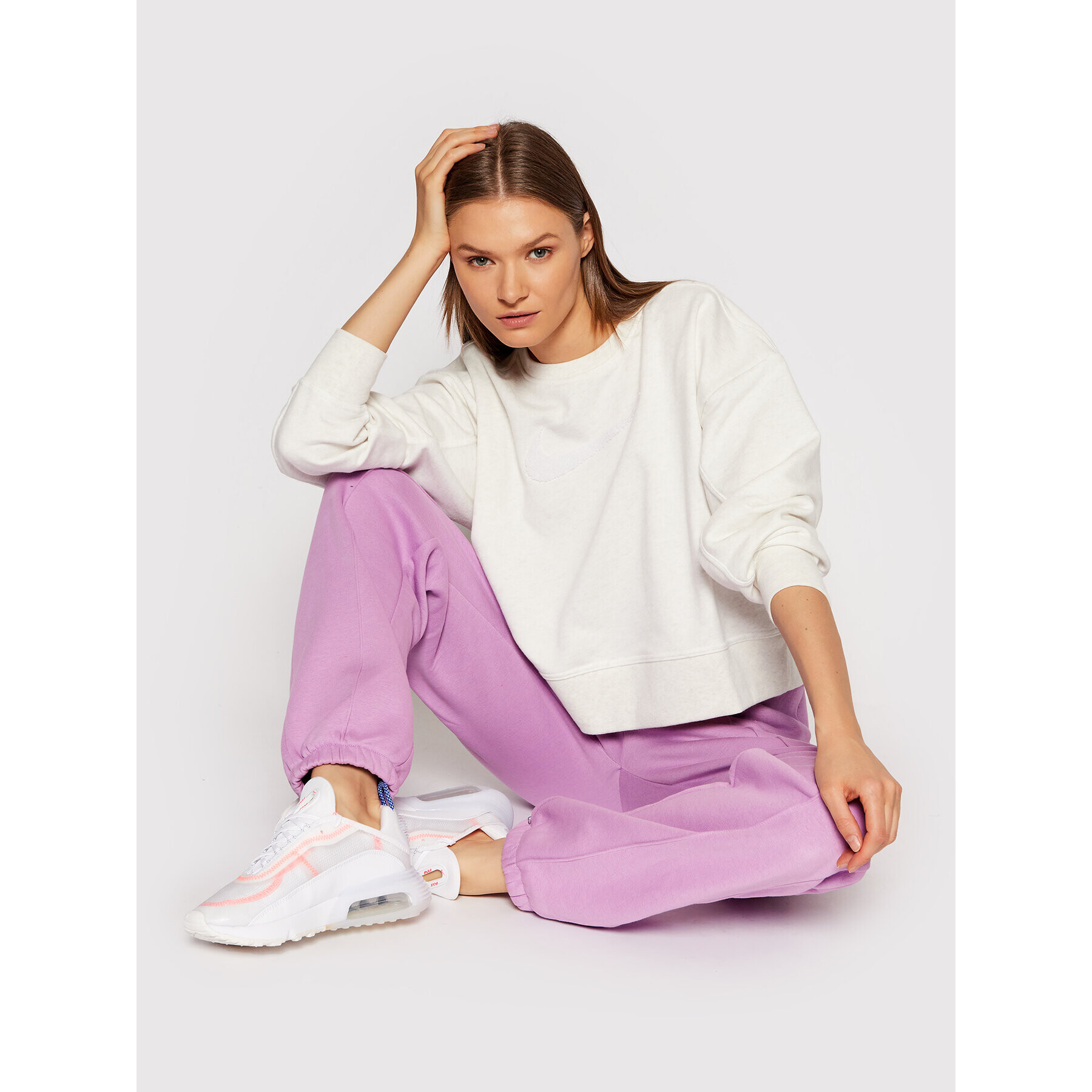 Nike Bluză Get Fit CU5506 Écru Oversize - Pled.ro