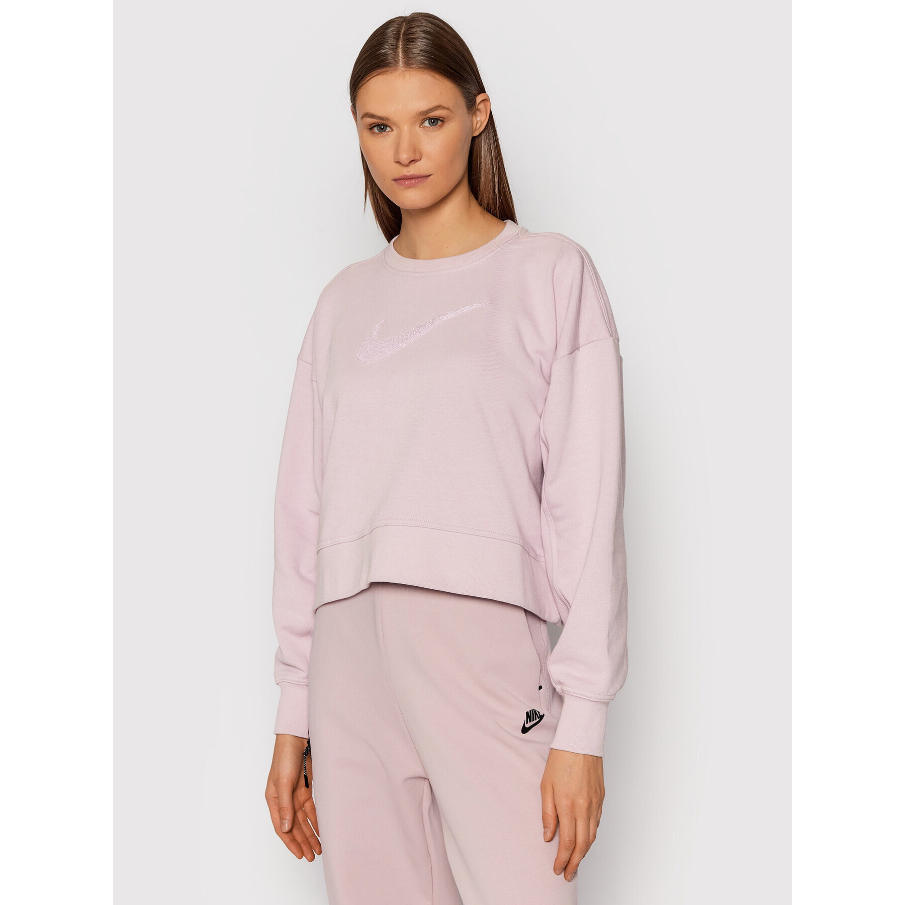 Nike Bluză Get Fit CU5506 Roz Oversize - Pled.ro