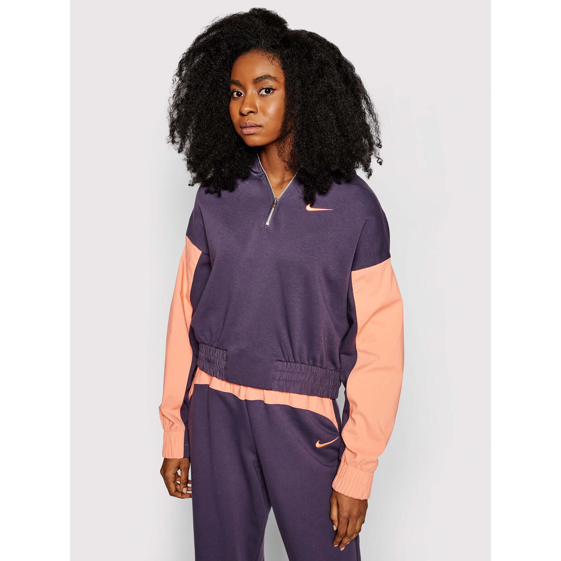 Nike Bluză Icon Clash Mix CZ8164 Violet Oversized Fit - Pled.ro