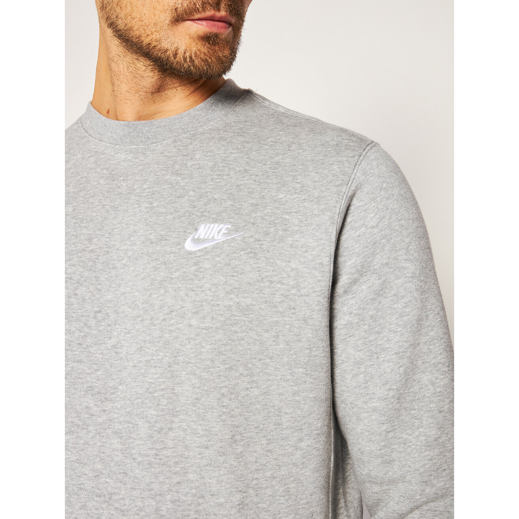 Nike Bluză Nsw Club BV2662 Gri Standard Fit - Pled.ro