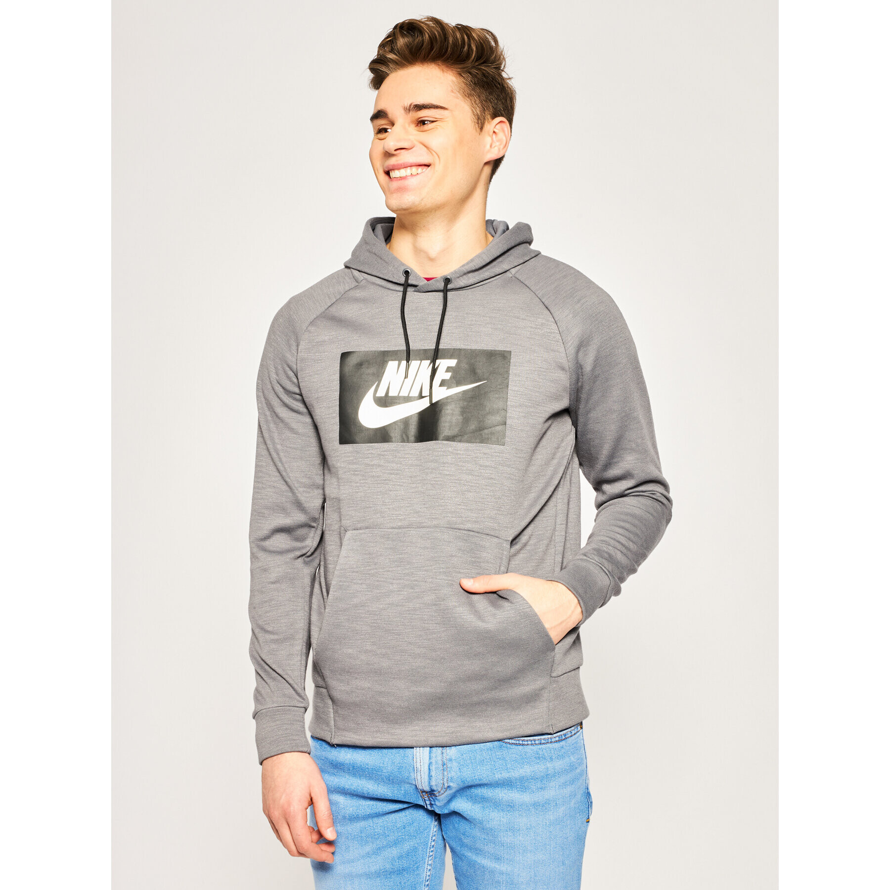 Nike Bluză Optic Fleece BV2989 Gri Regular Fit - Pled.ro