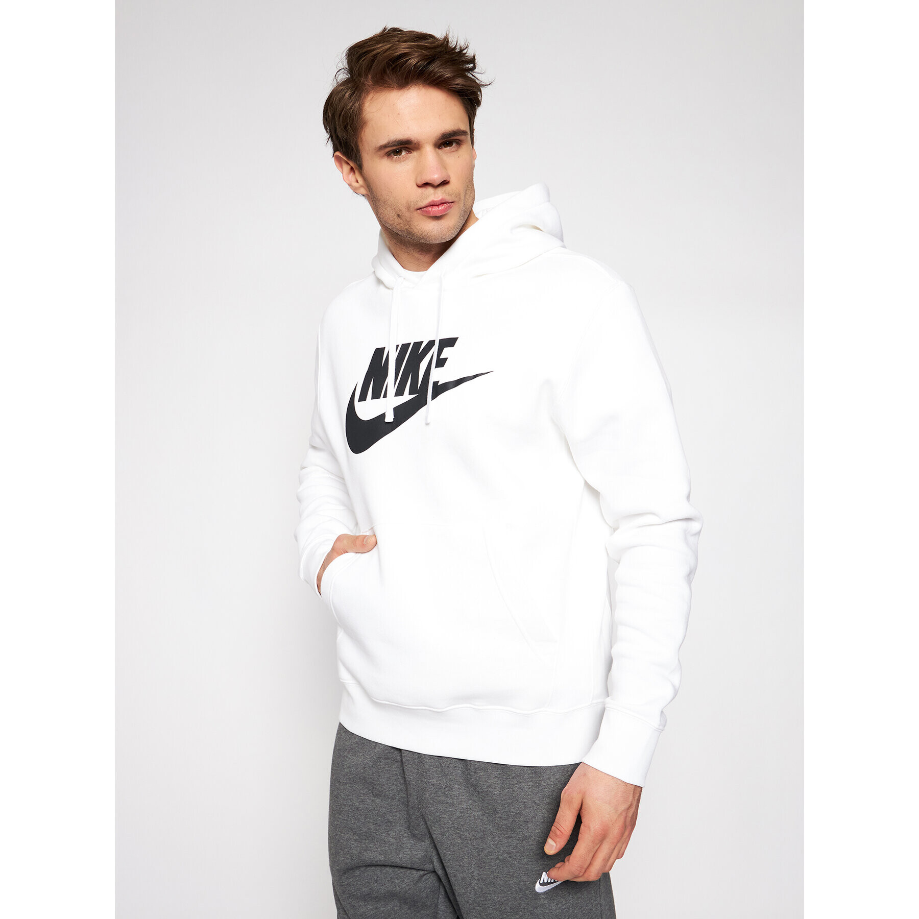 Nike Bluză Sportswear Club BV2973 Alb Standard Fit - Pled.ro