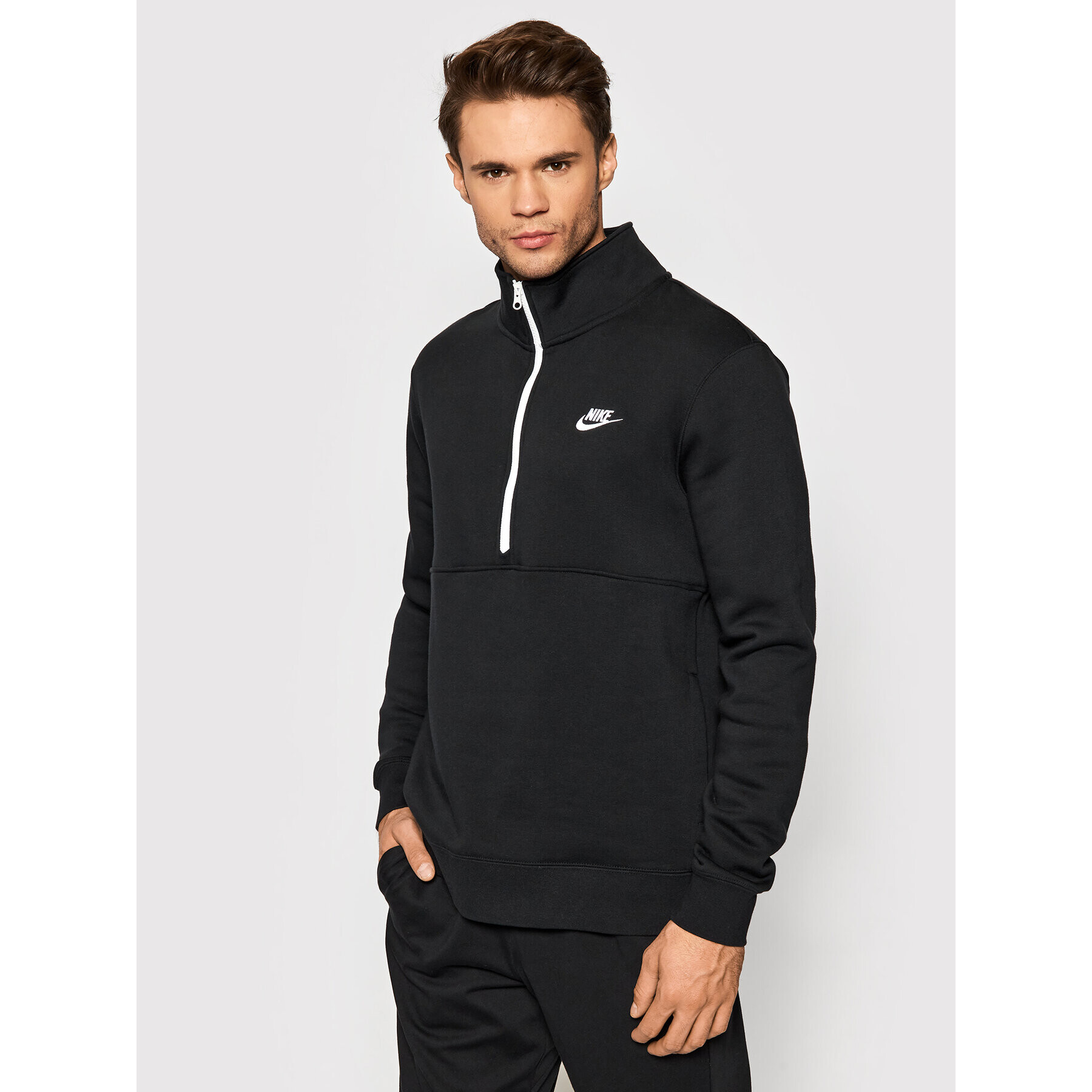 Nike Bluză Sportswear Club DD4732 Negru Standard Fit - Pled.ro