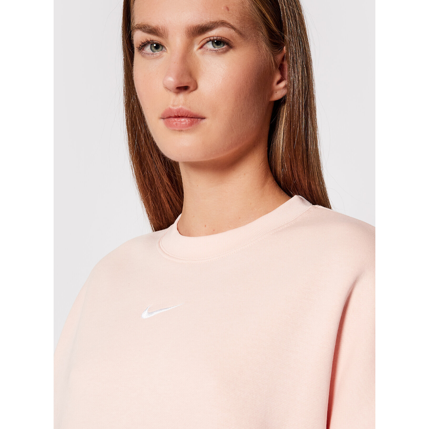 Nike Bluză Sportswear Collection Essentials DJ7665 Roz Oversize - Pled.ro