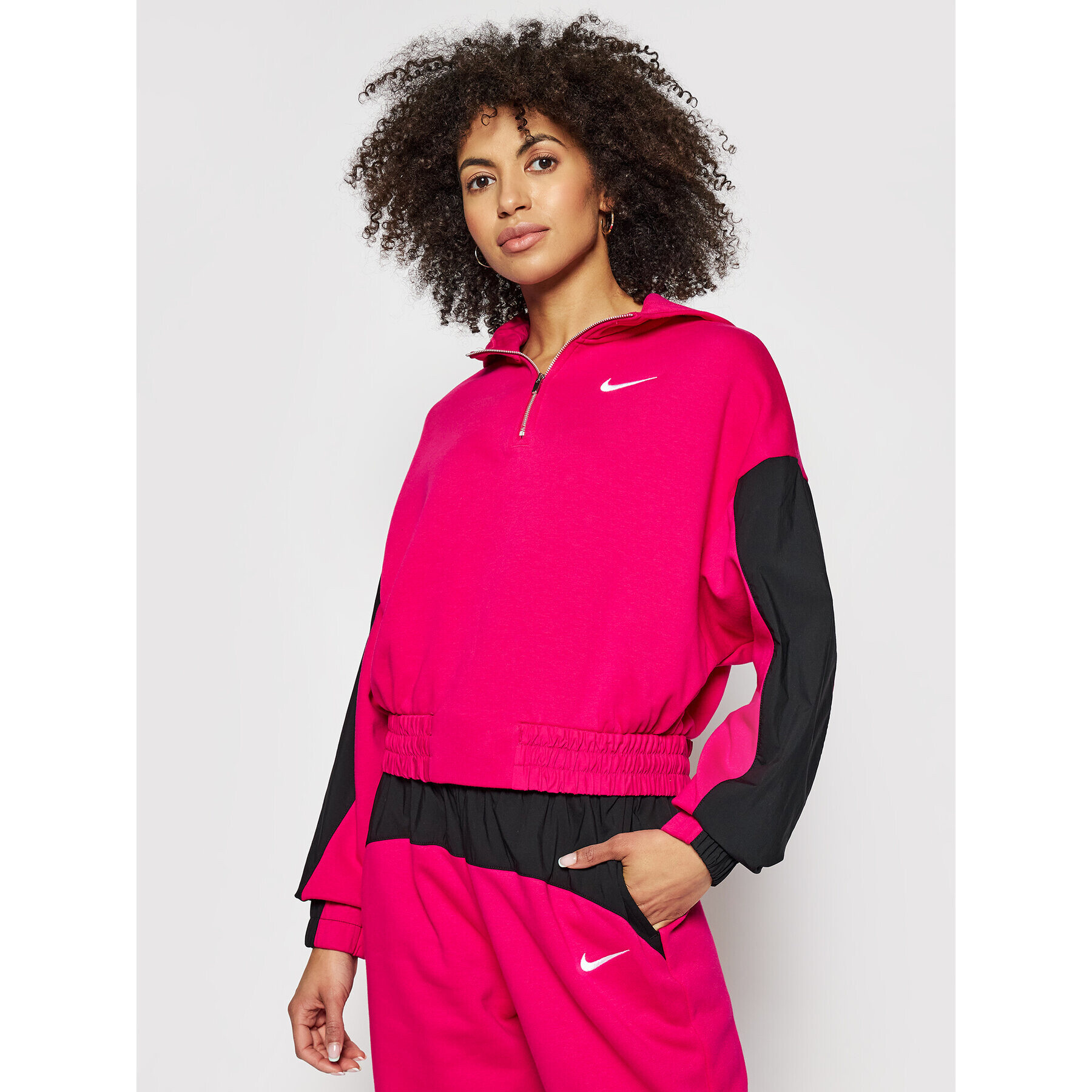 Nike Bluză Sportswear Icon Clash Mix CZ8164 Roz Oversize - Pled.ro