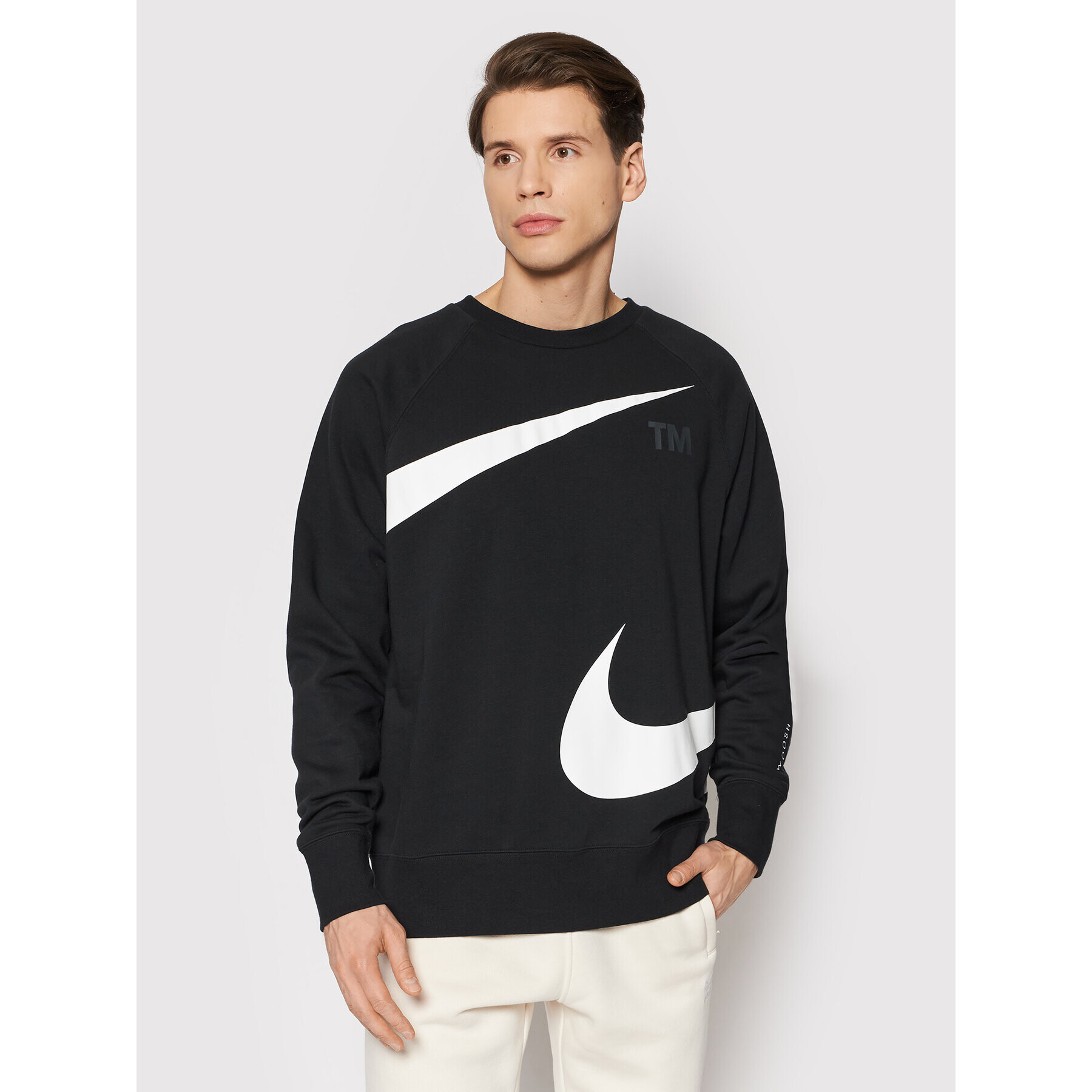 Nike Bluză Sportswear Swoosh DD5993 Negru Regular Fit - Pled.ro